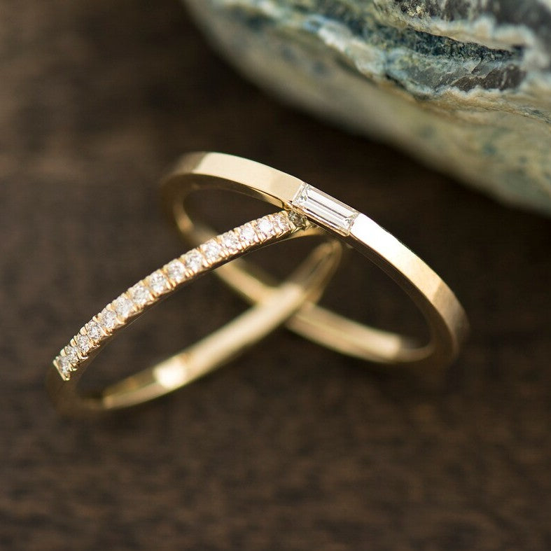 Minimal Engagement Rings Set