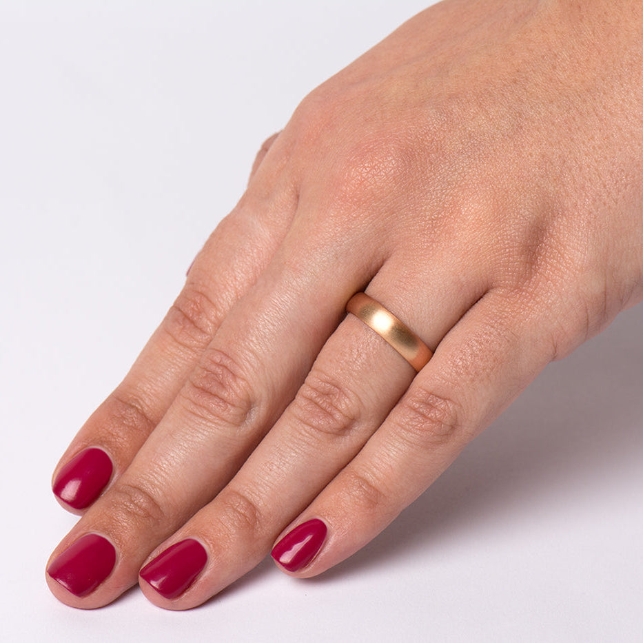 The Matte Wedding Band - Round Profile