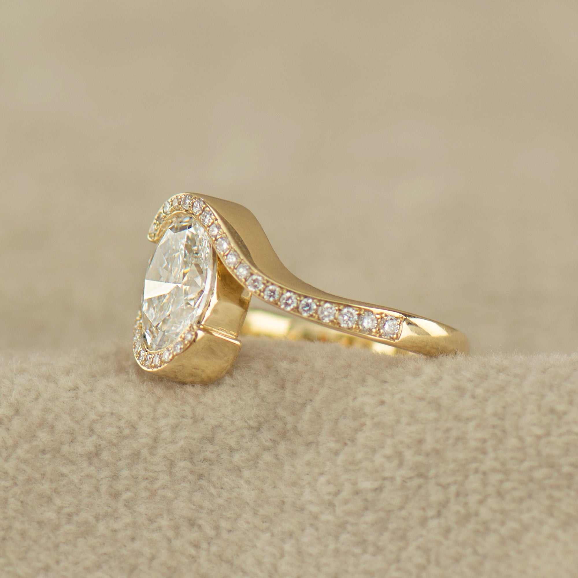 Oval Bypass Lab Diamond Ring
