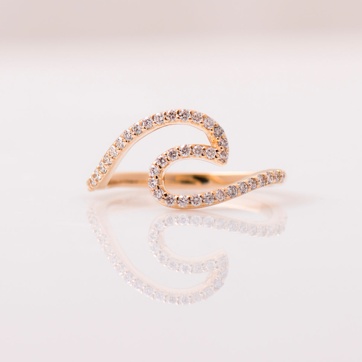 Wave Diamonds Ring