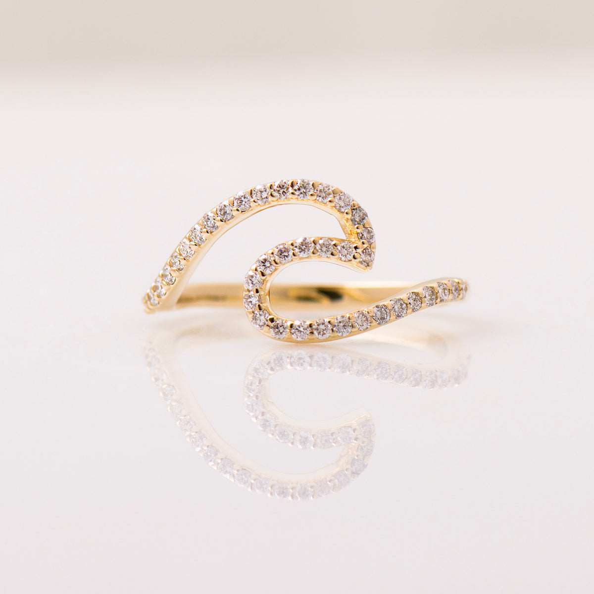 Wave Diamonds Ring