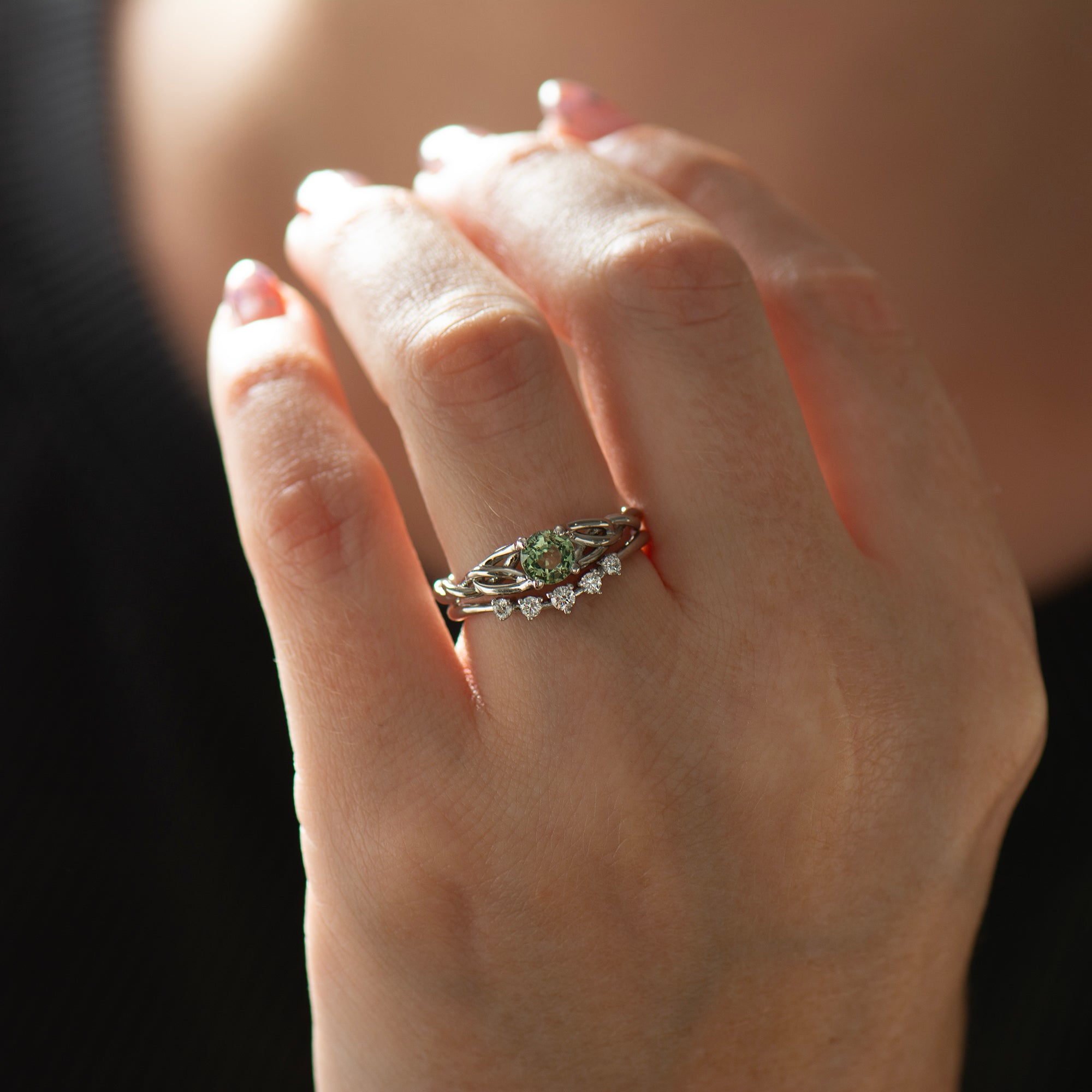 Celtic Mint Green Sapphire Set