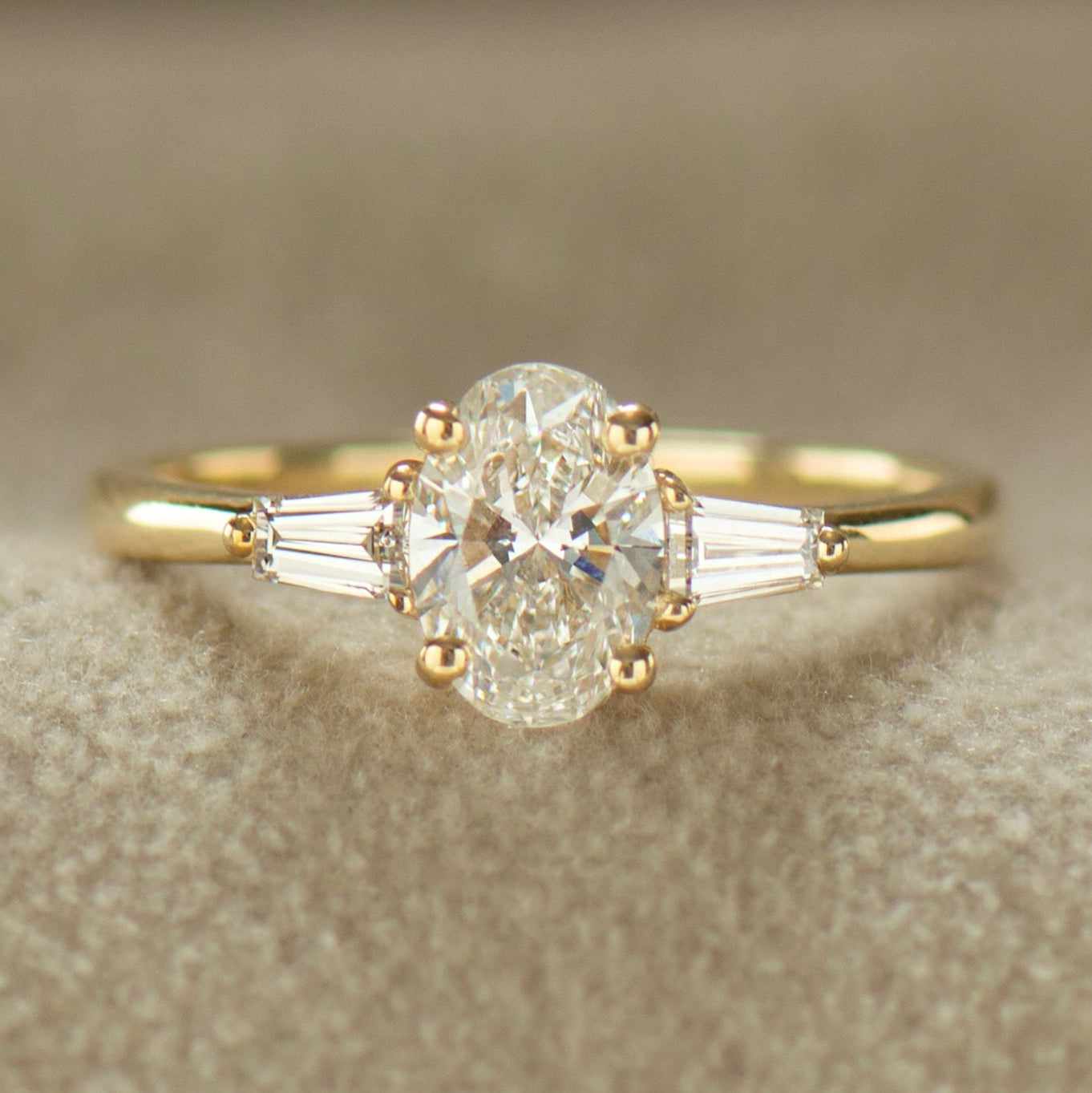 Oval & Baguette Engagement Ring