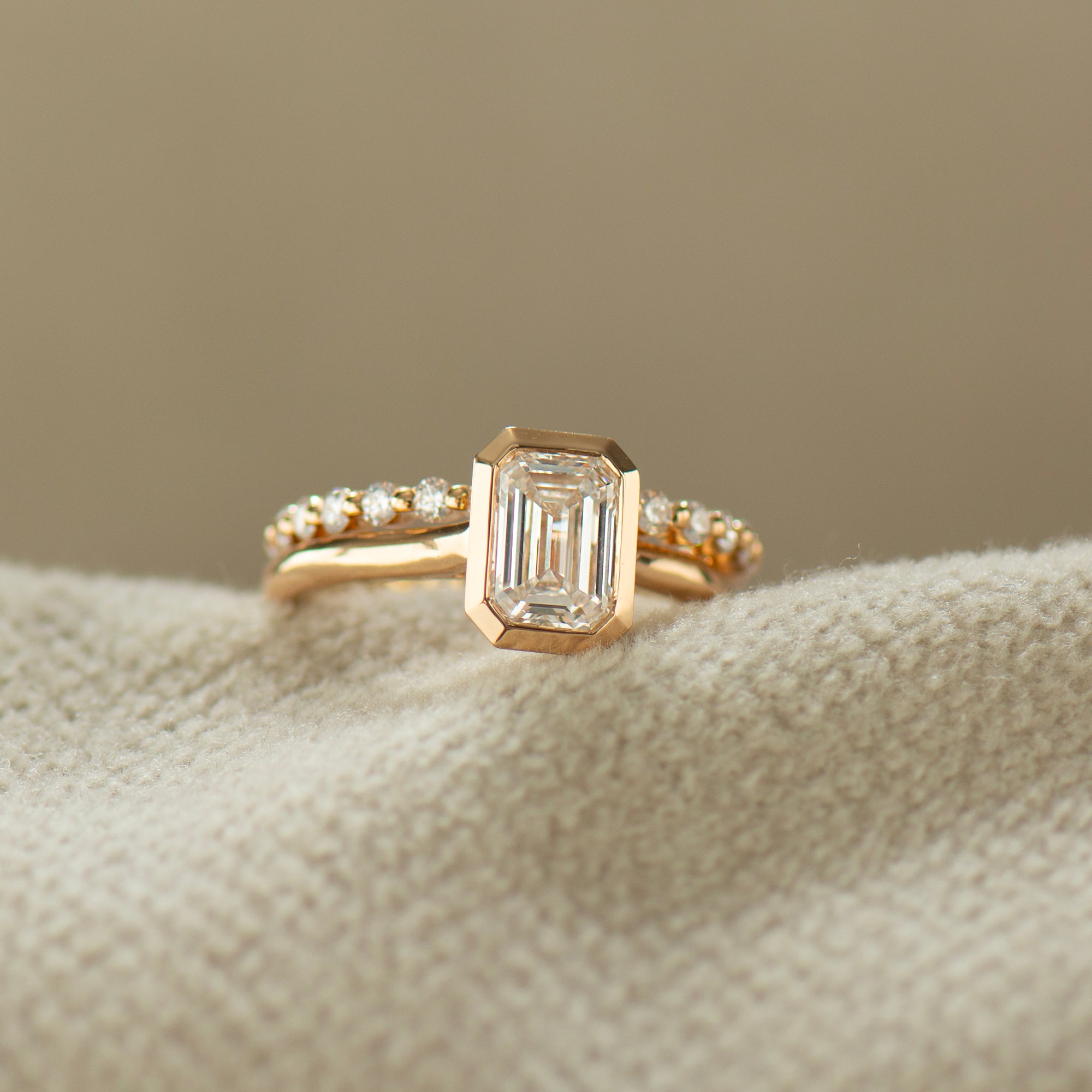 Emerald Cut Diamond Ring Set