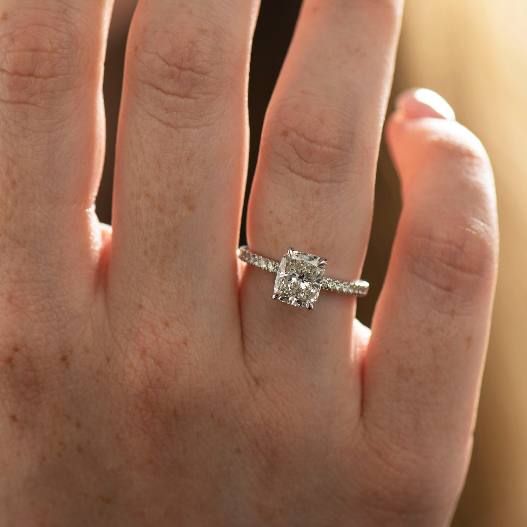 Elongated Cushion Engagement Ring