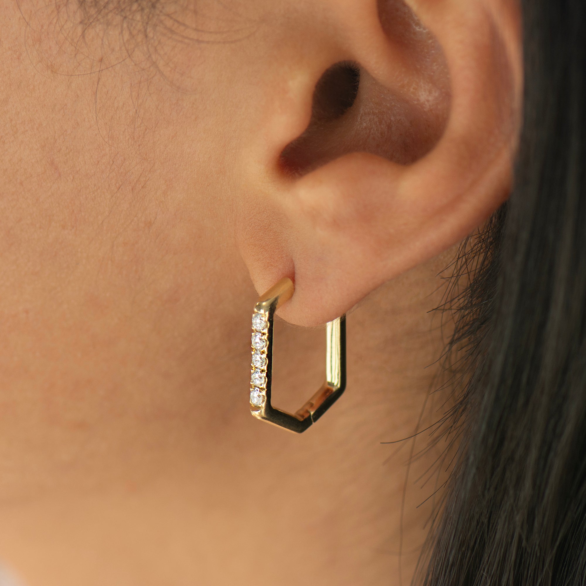 Hexagonal Diamond Earrings