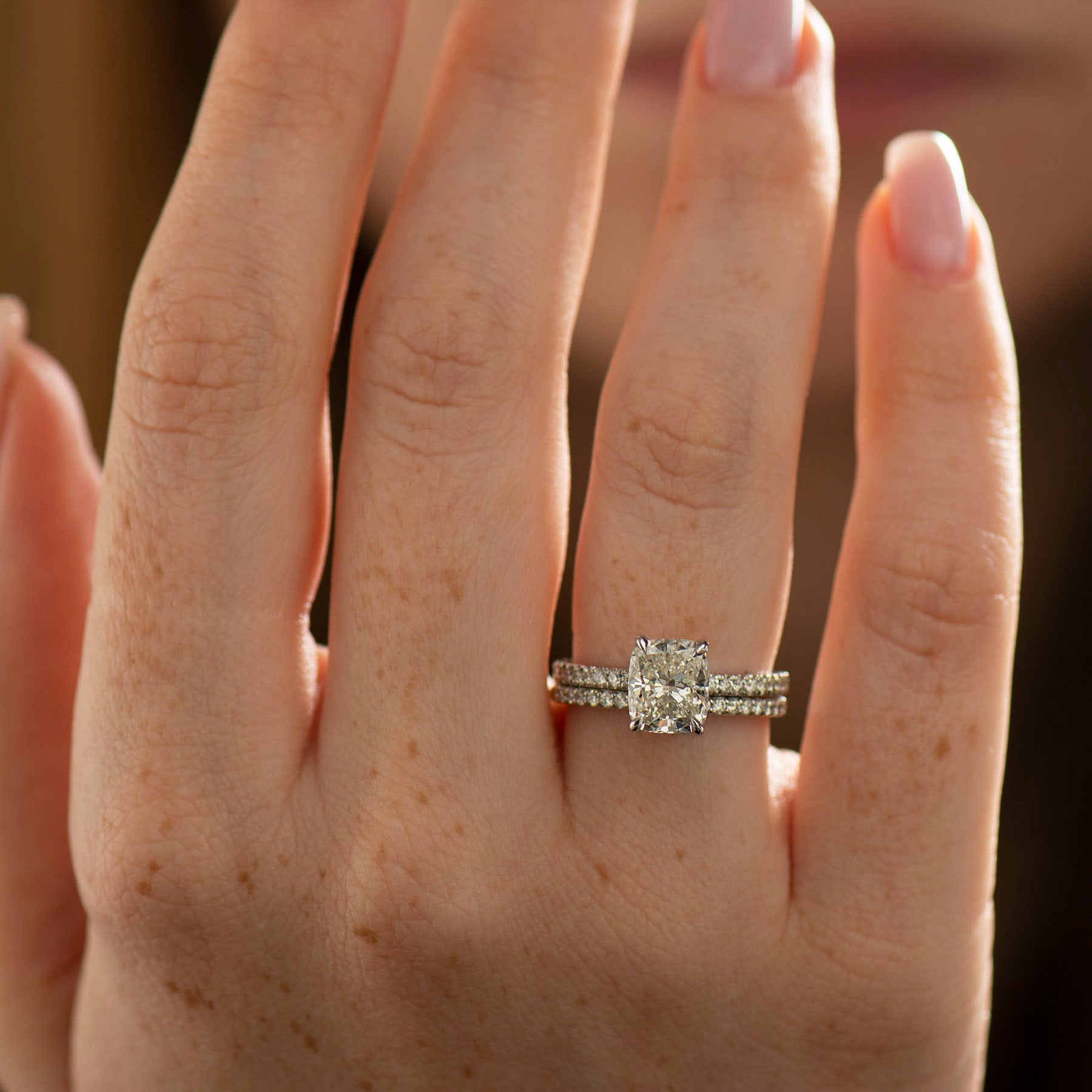 Elongated Cushion Engagement Ring