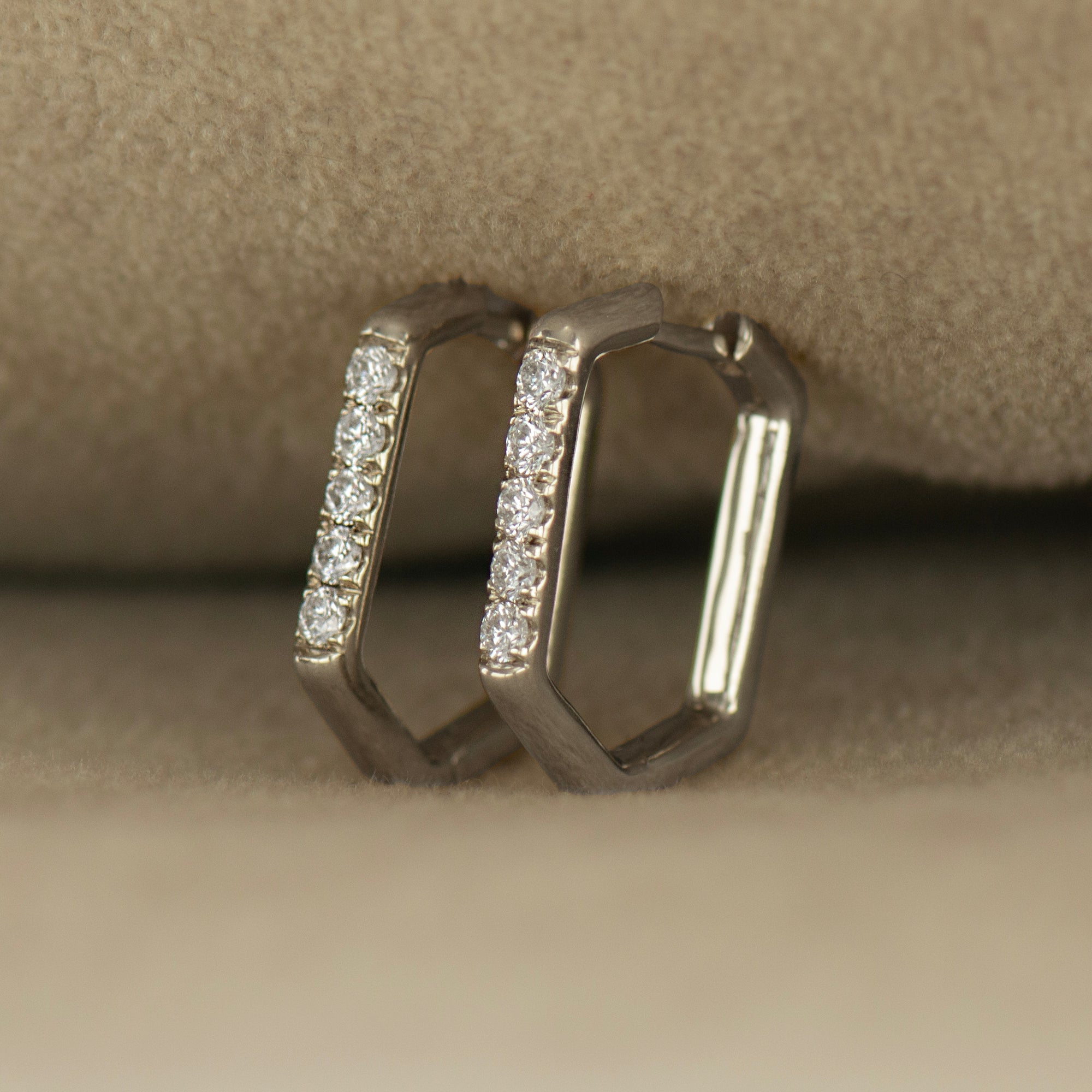 Hexagonal Diamond Earrings