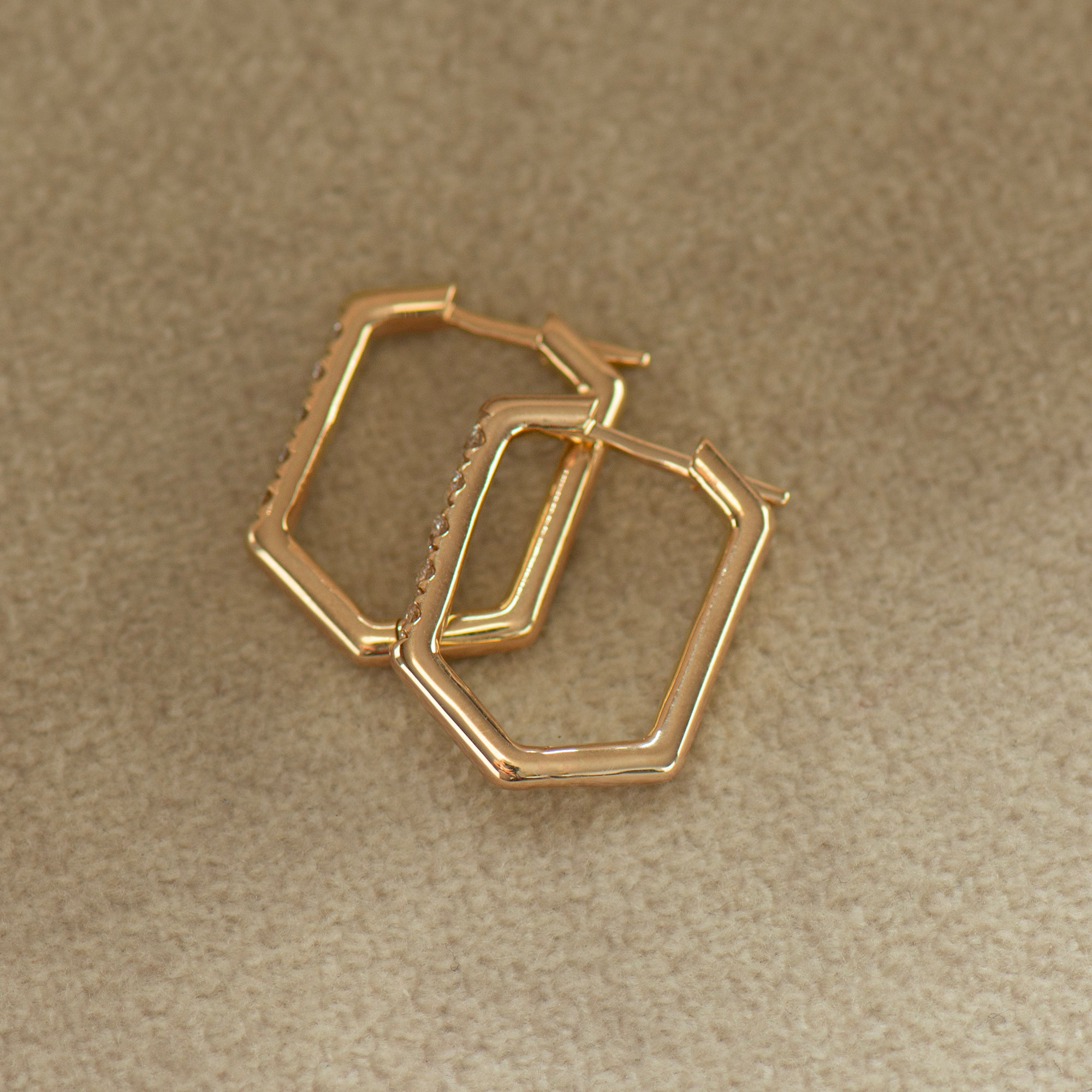 Hexagonal Diamond Earrings