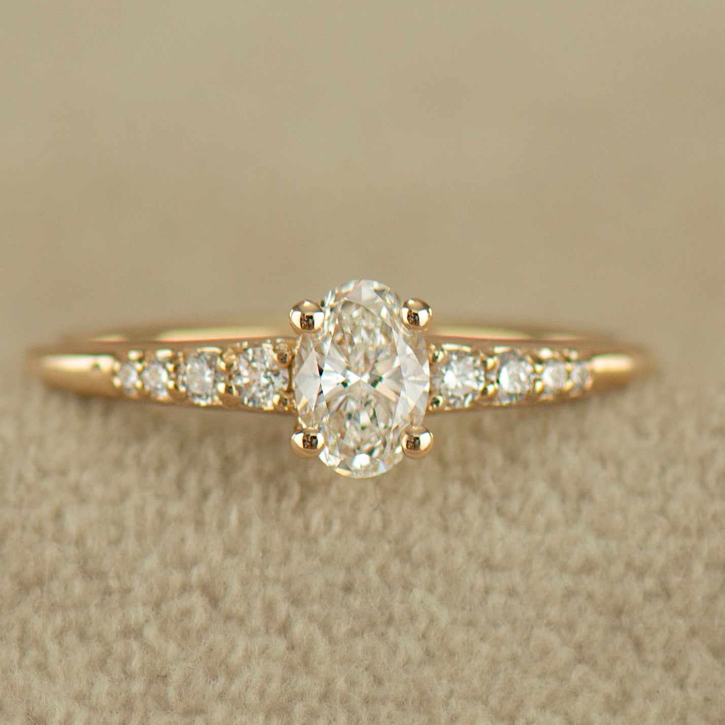 Delicate Tapered Oval Ring