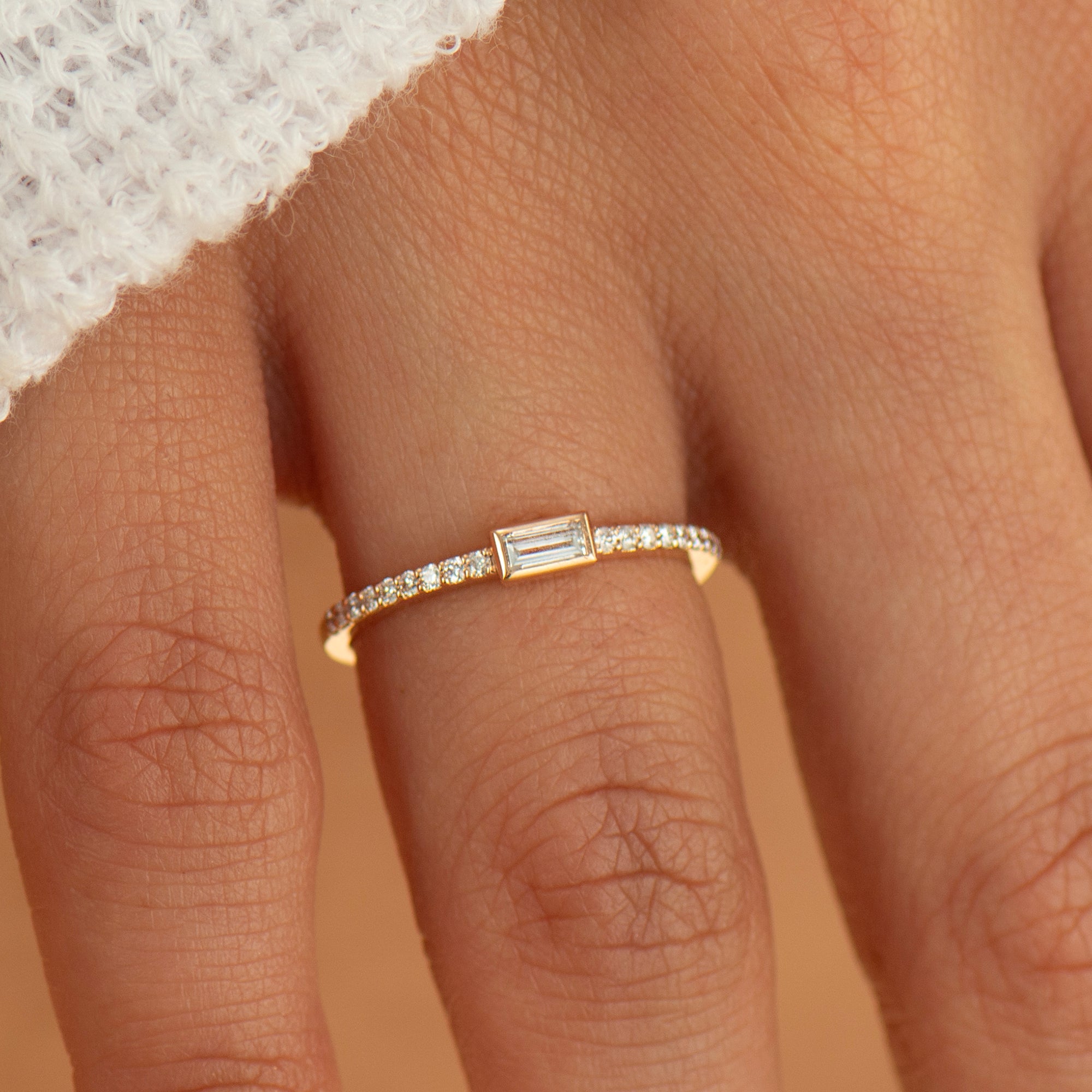 Bezel Baguette Diamond Ring