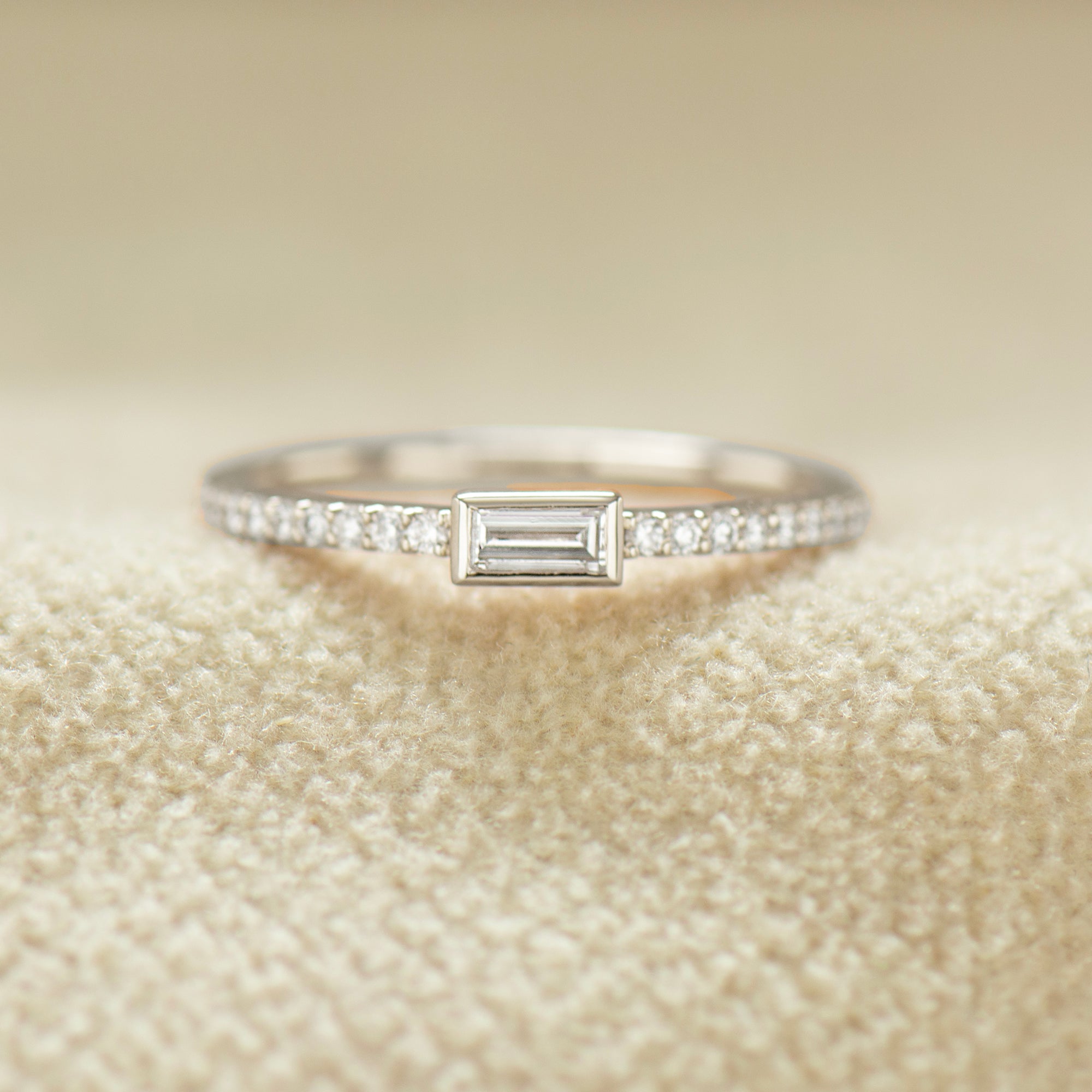 Bezel Baguette Diamond Ring