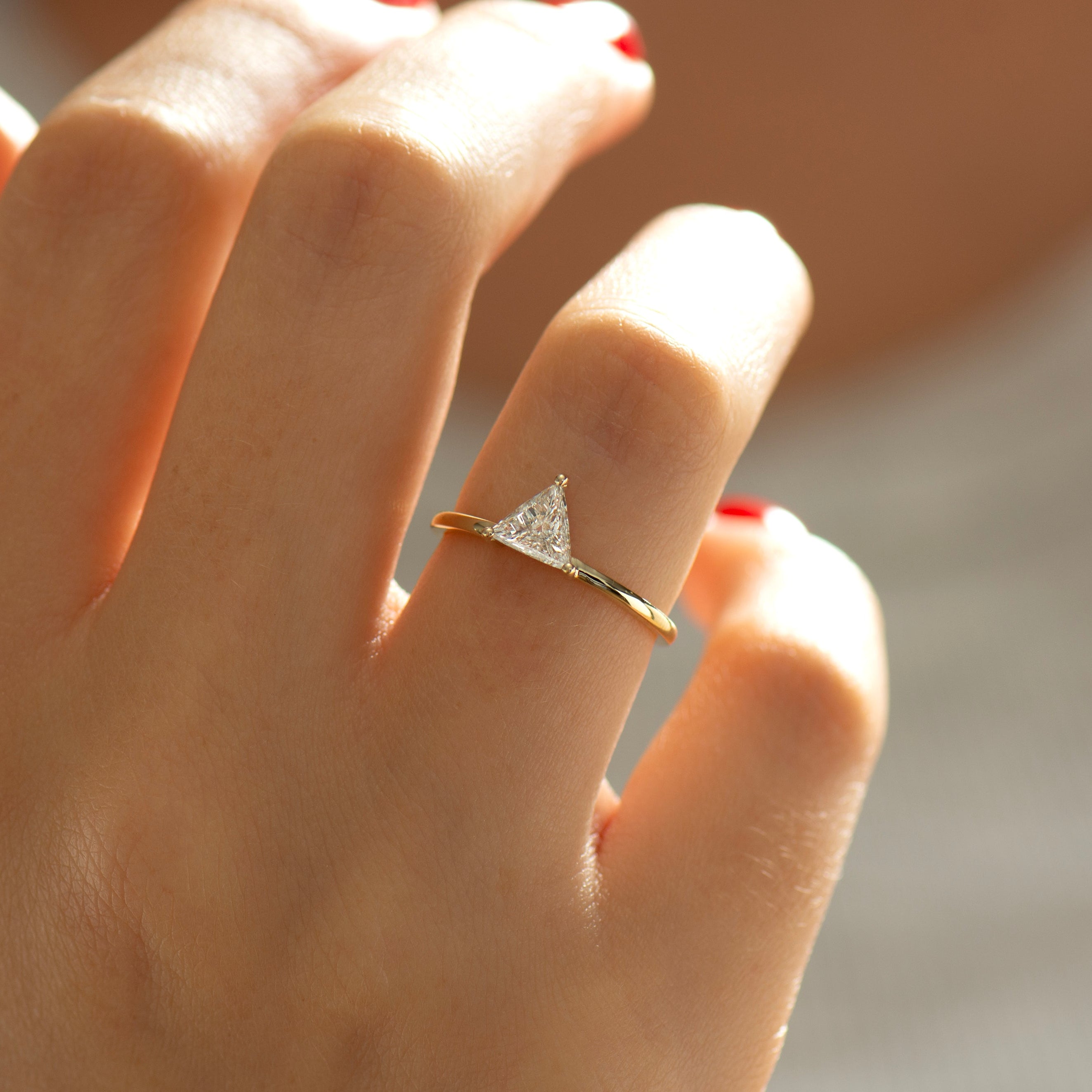 Triangle Engagement Ring