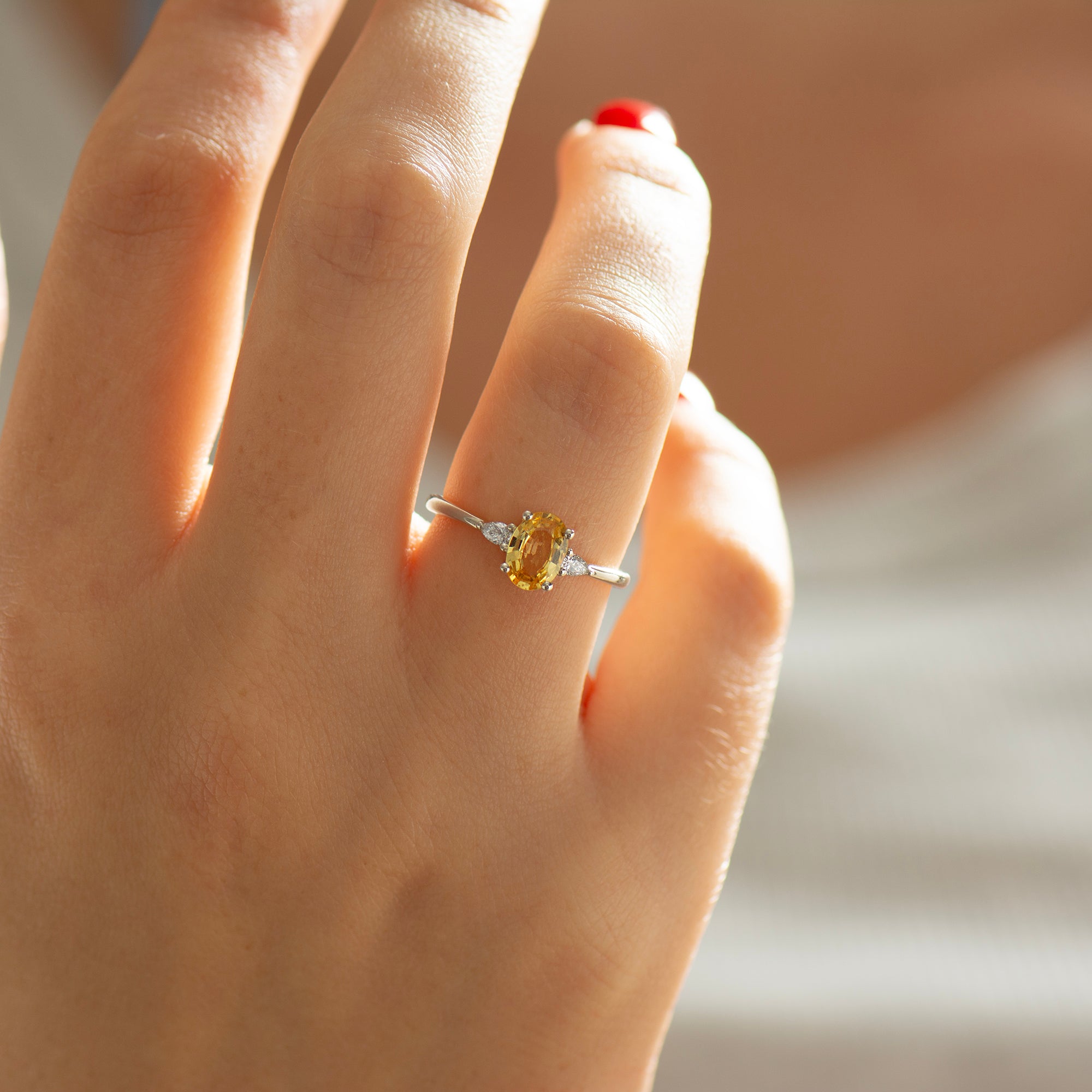 Golden Yellow Sapphire Engagement Ring
