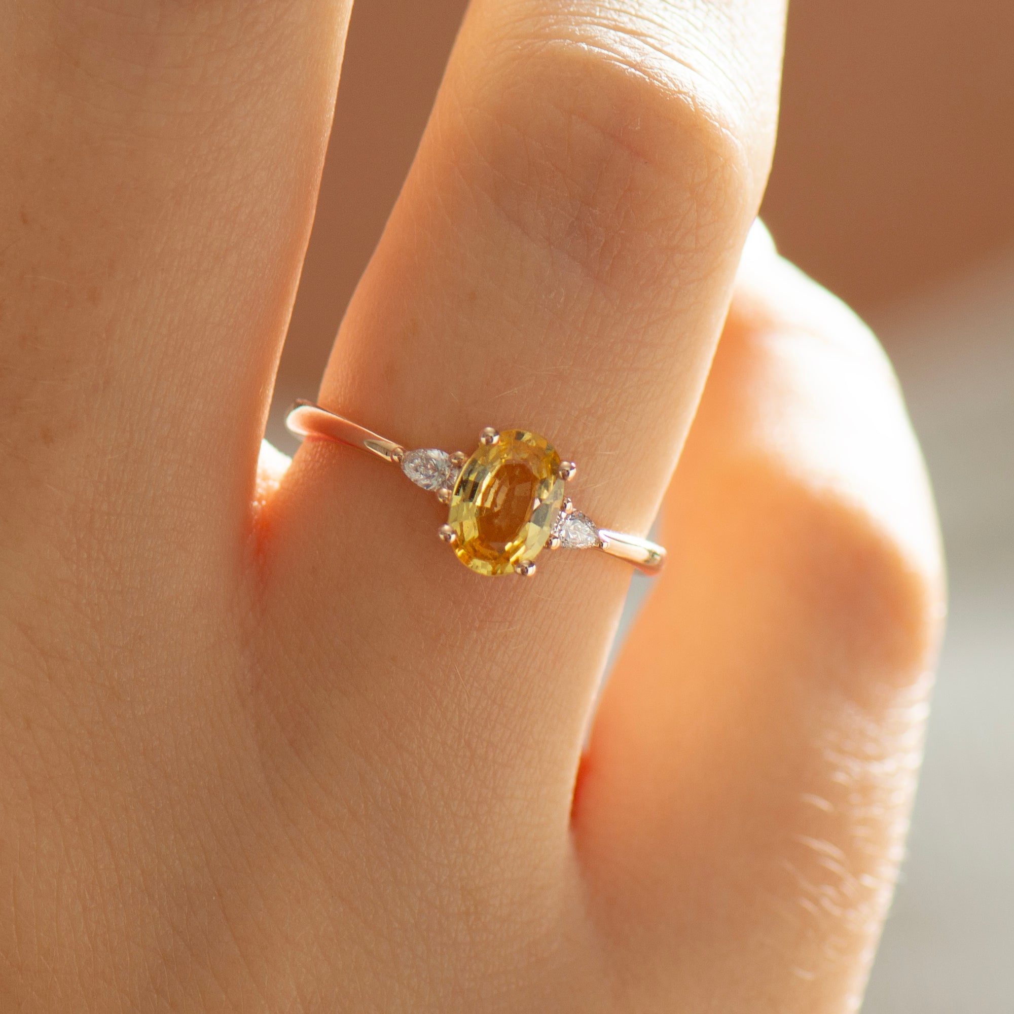 Golden Yellow Sapphire Engagement Ring