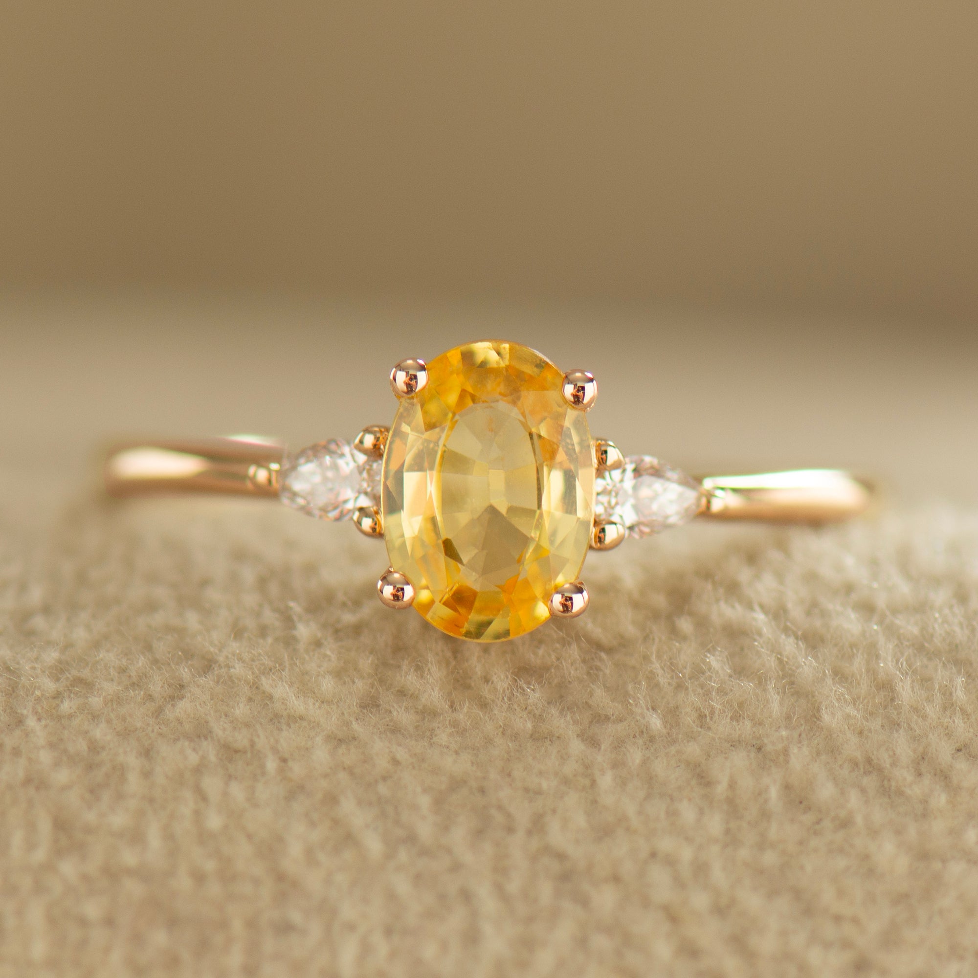 Golden Yellow Sapphire Engagement Ring