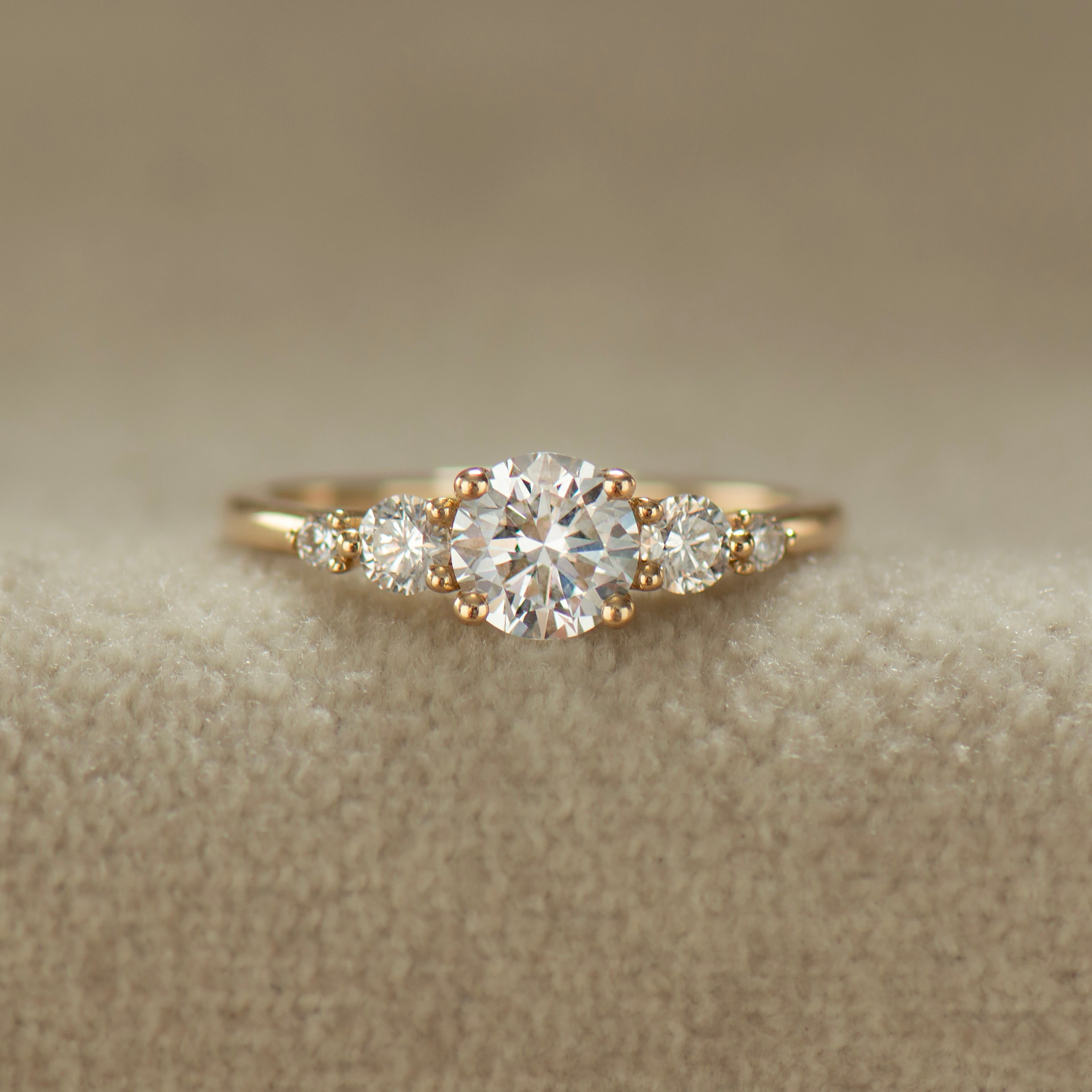 Five Diamonds Engagement Ring