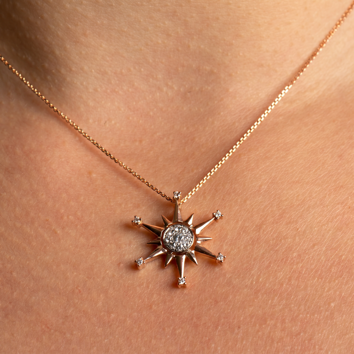 Sunburst Diamond Necklace