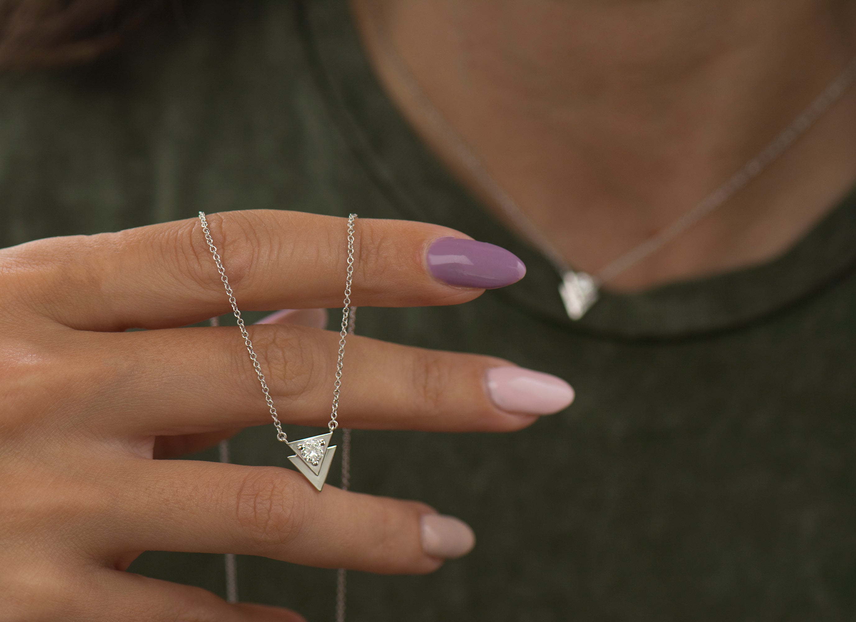 Triangle Diamond Necklace