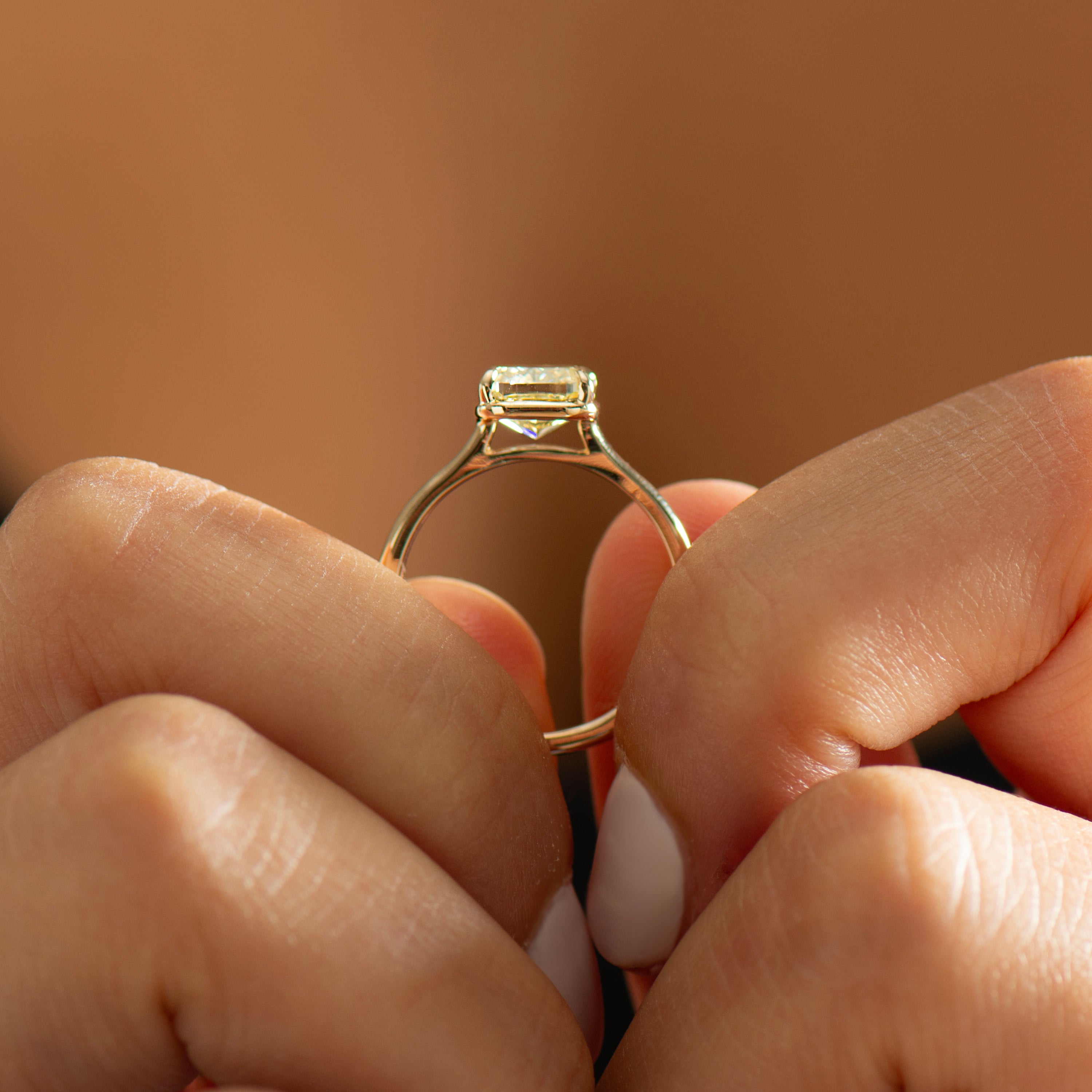 Yellow Radiant Lab Diamond Ring