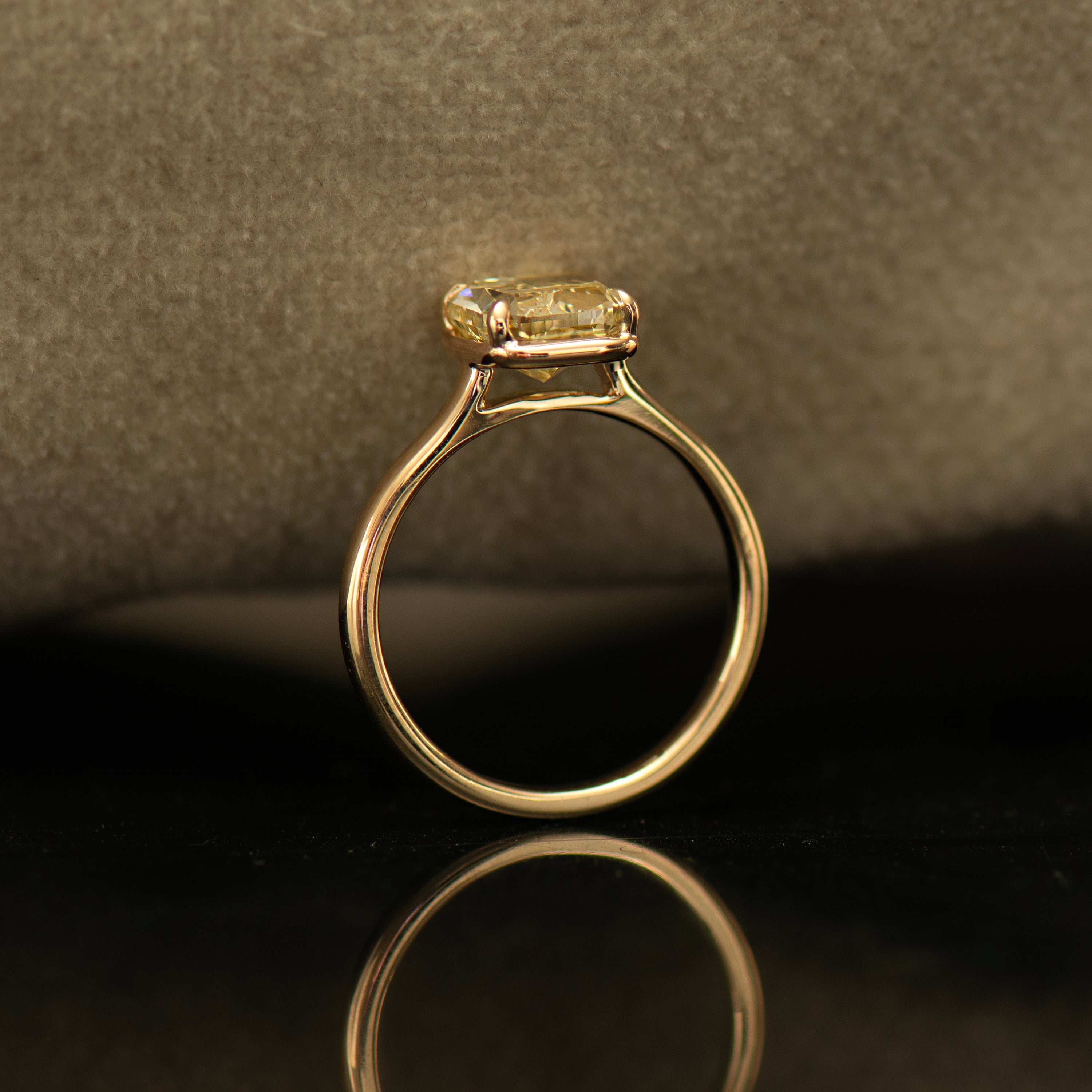 Yellow Radiant Lab Diamond Ring
