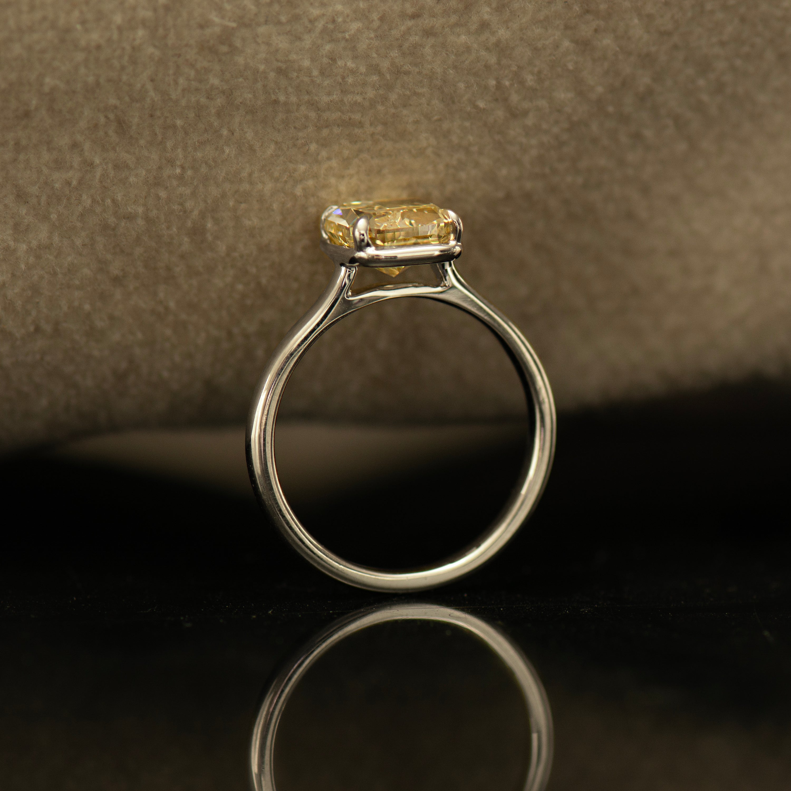 Yellow Radiant Lab Diamond Ring