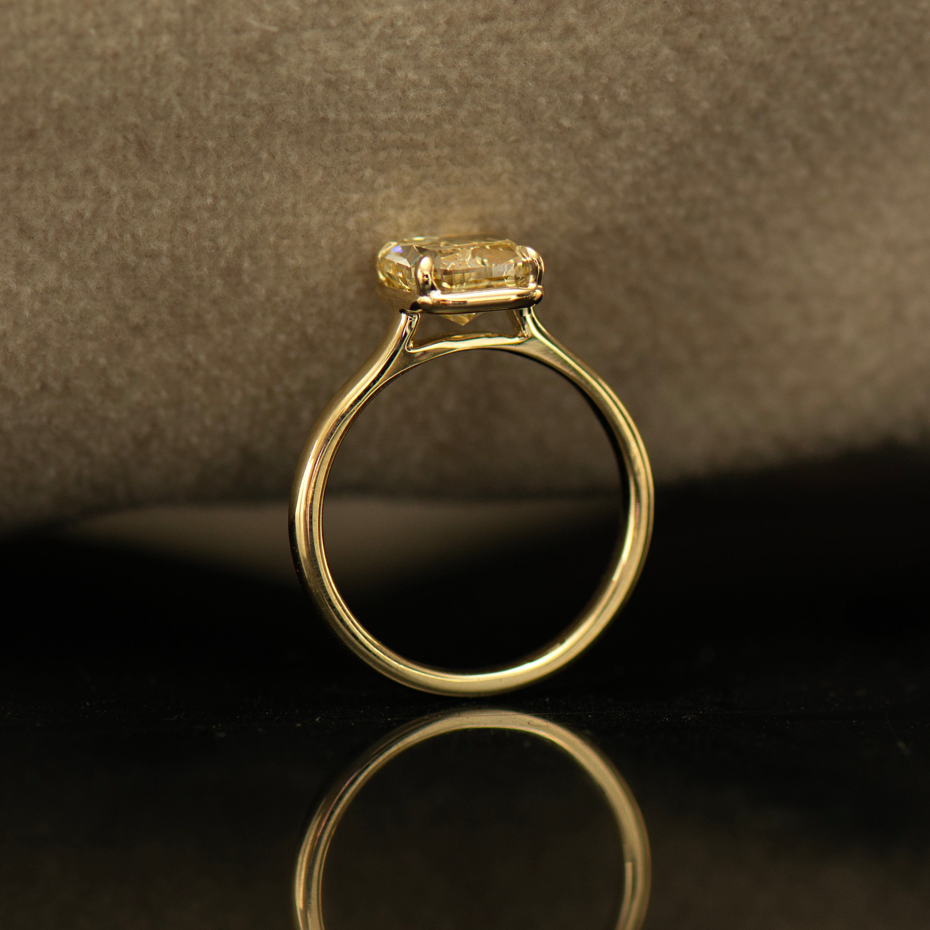Yellow Radiant Lab Diamond Ring