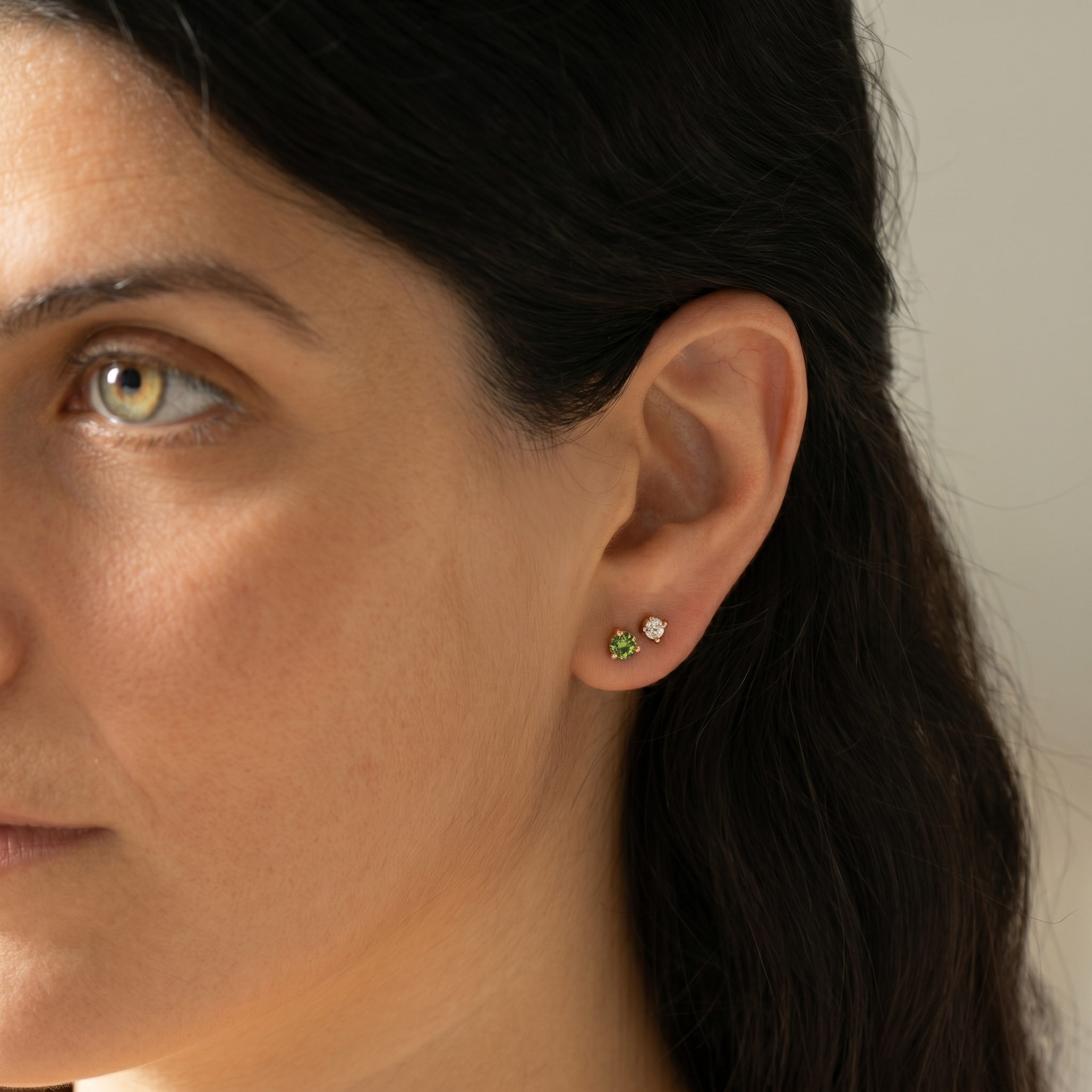Green Sapphire Stud Earrings