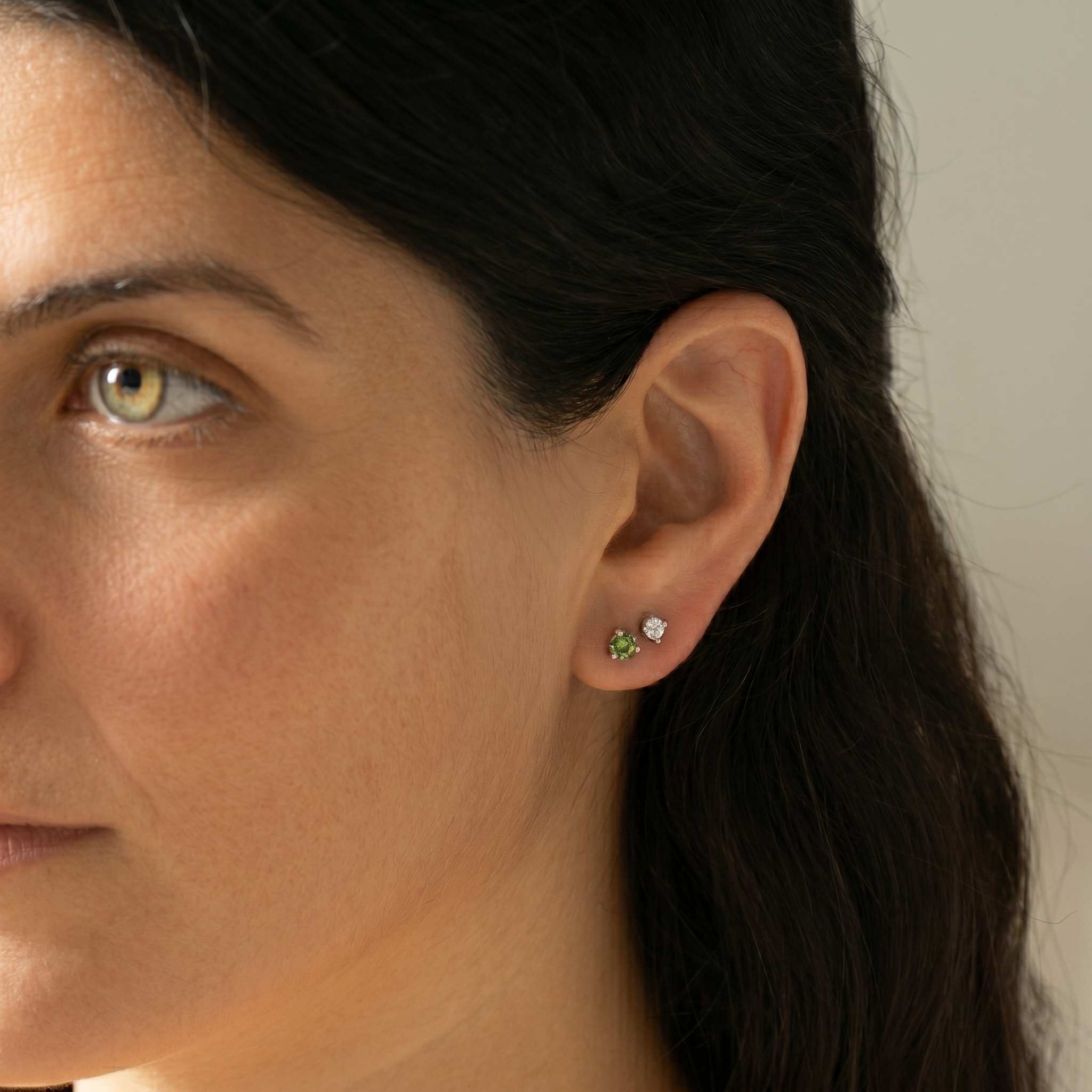 Green Sapphire Stud Earrings