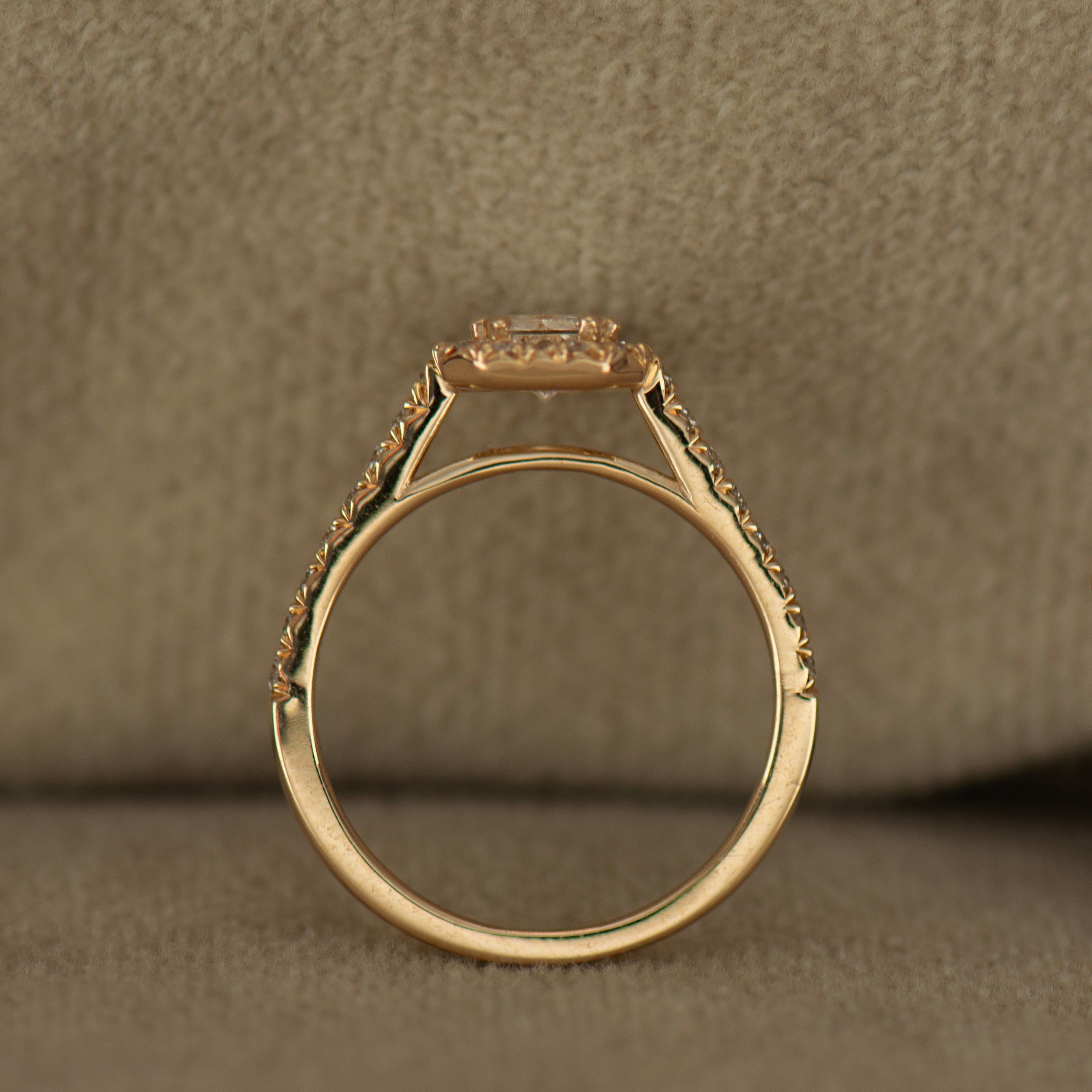 Elongated Radiant Halo Ring