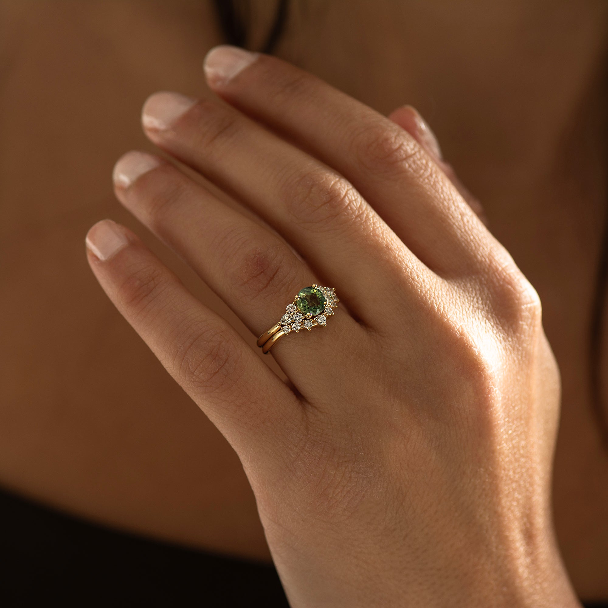 Round Green Sapphire Set