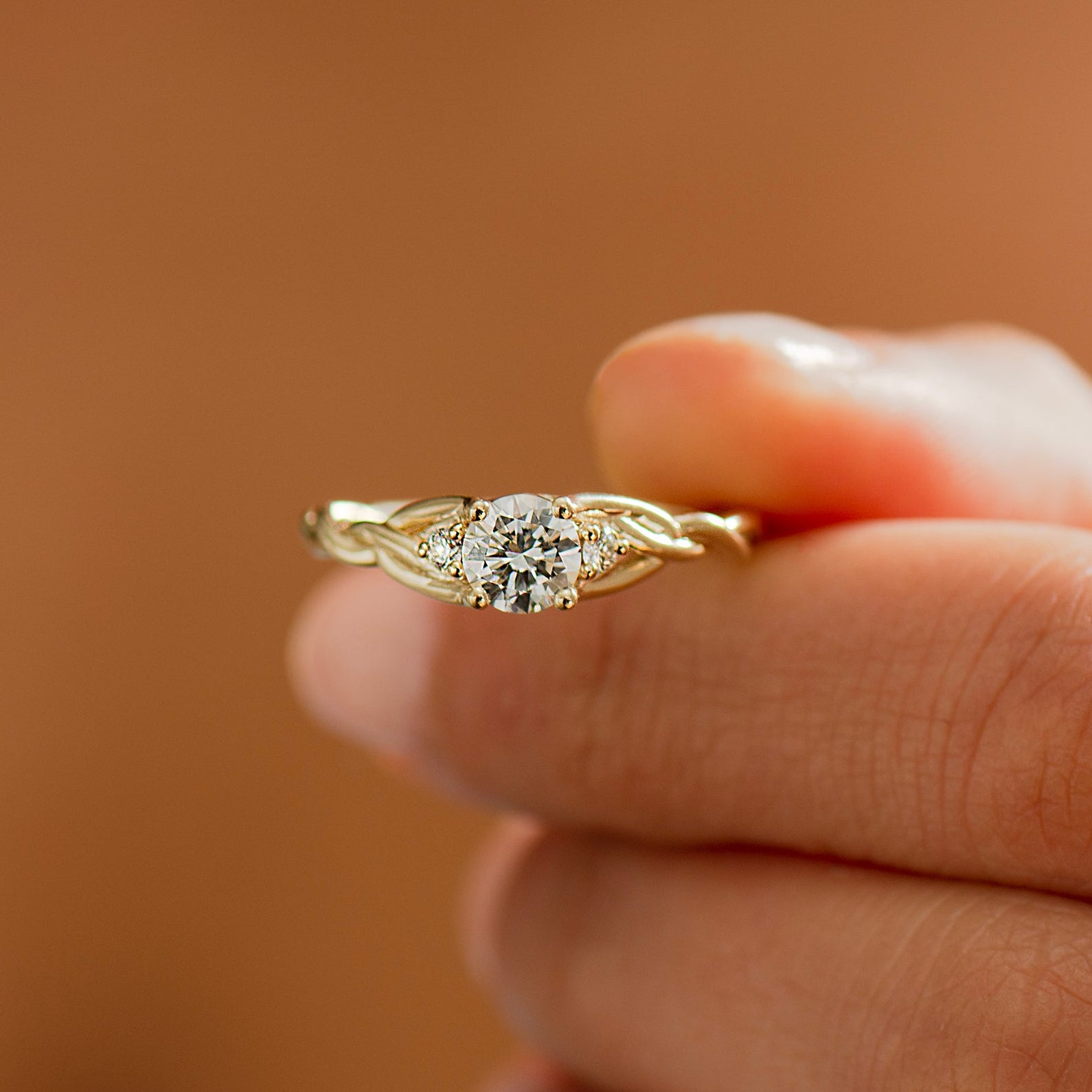 Three Stone Celtic Engagement Ring