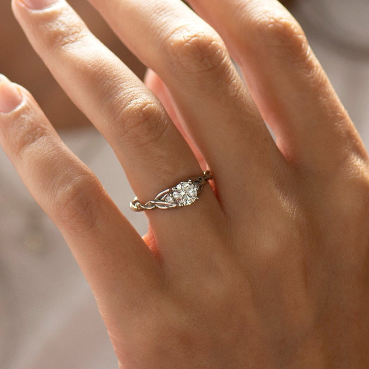 Three Stone Celtic Engagement Ring