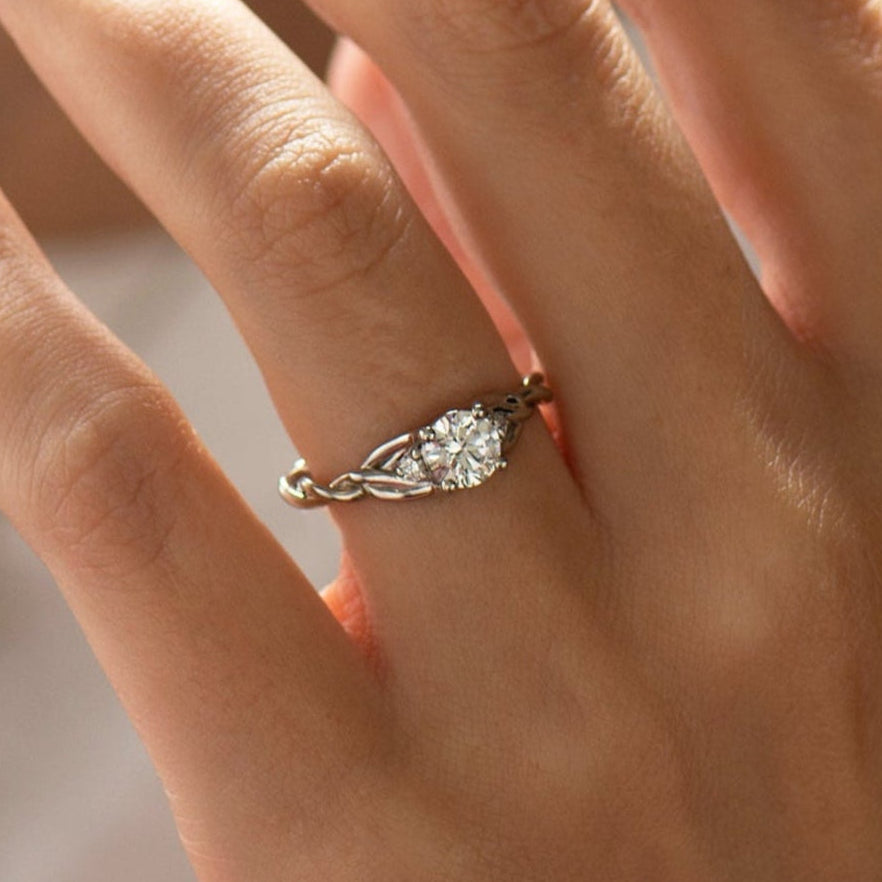 Three Stone Celtic Engagement Ring