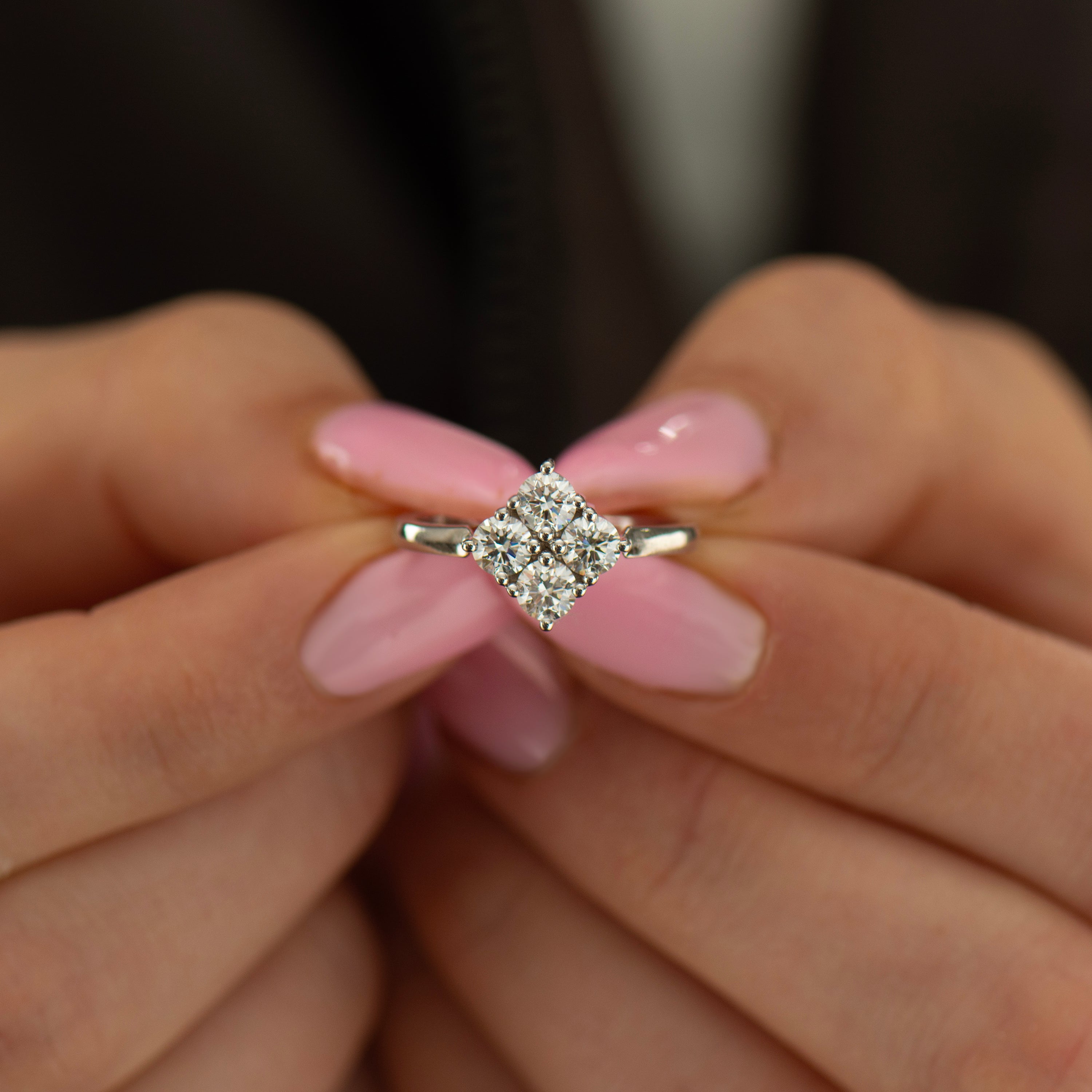 Diamond Cluster Engagement Ring