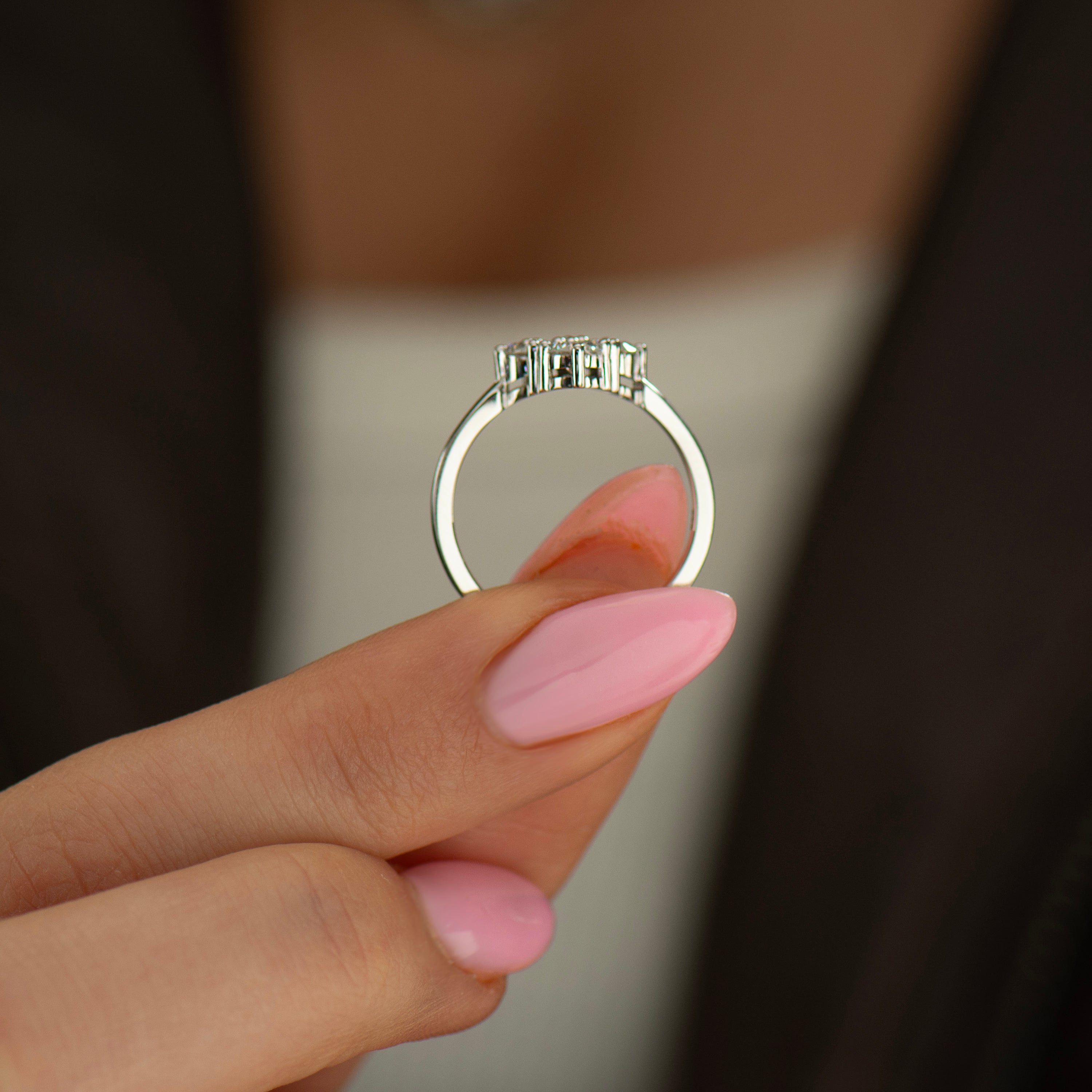 Diamond Cluster Engagement Ring