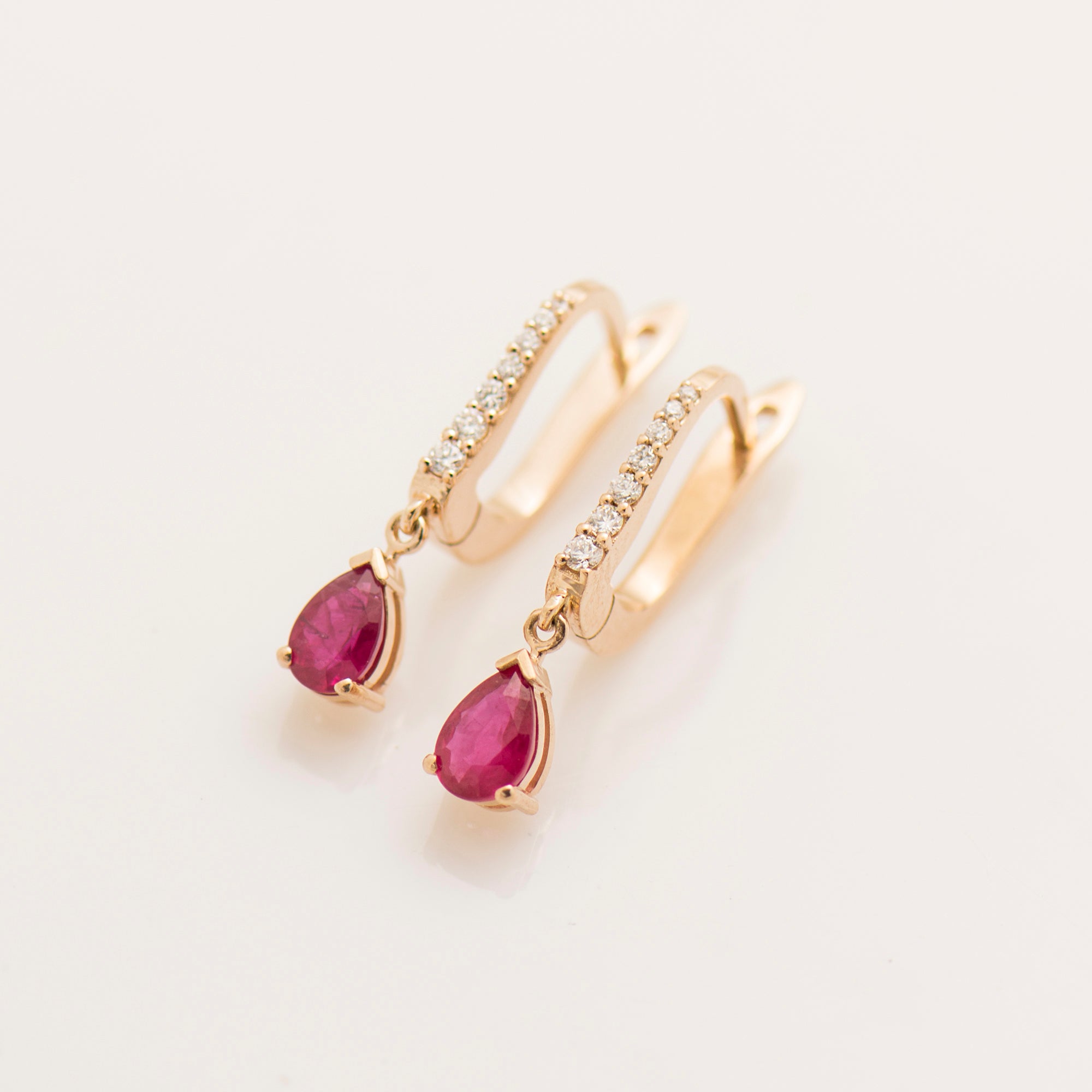 Teardrop Ruby Earrings