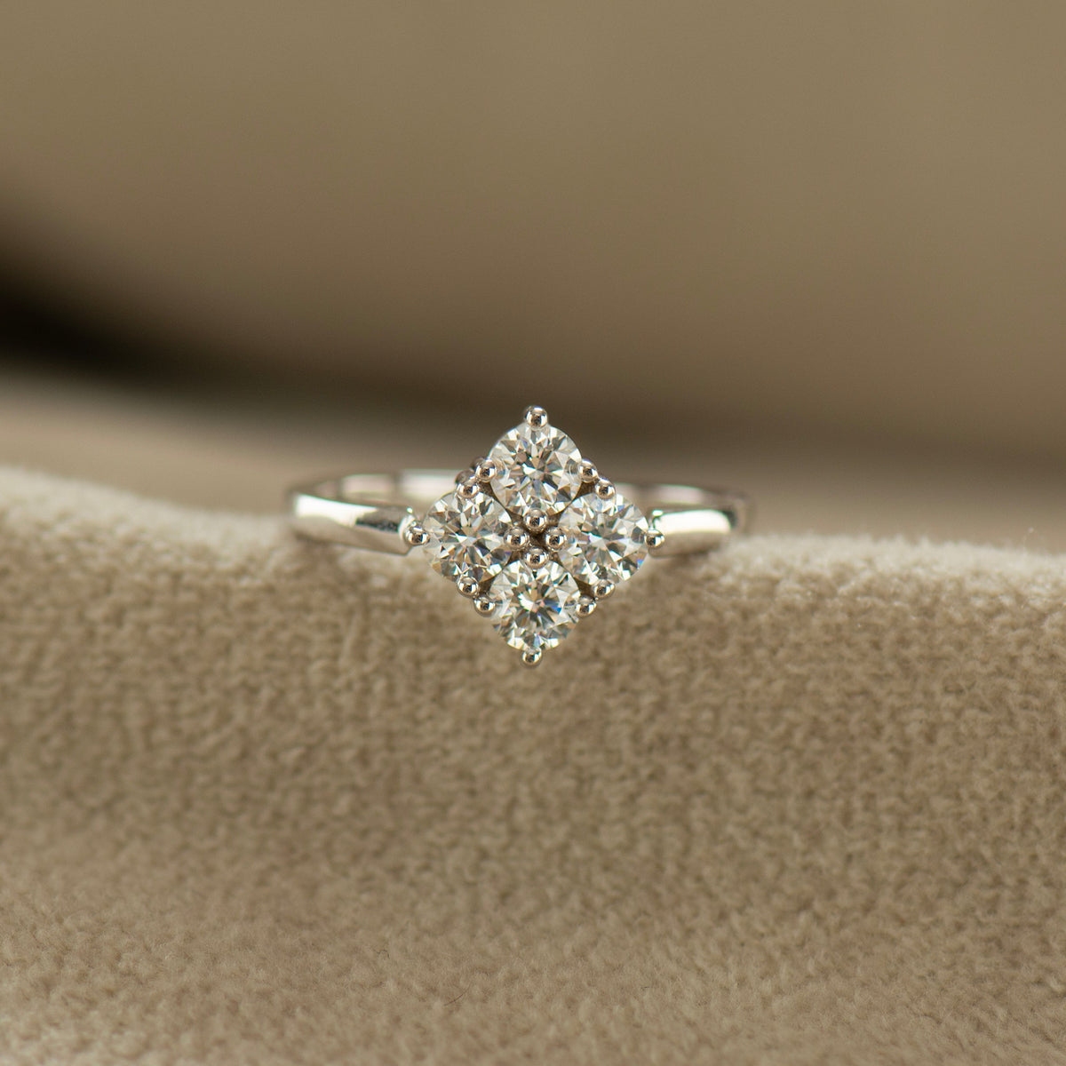 Diamond Cluster Engagement Ring