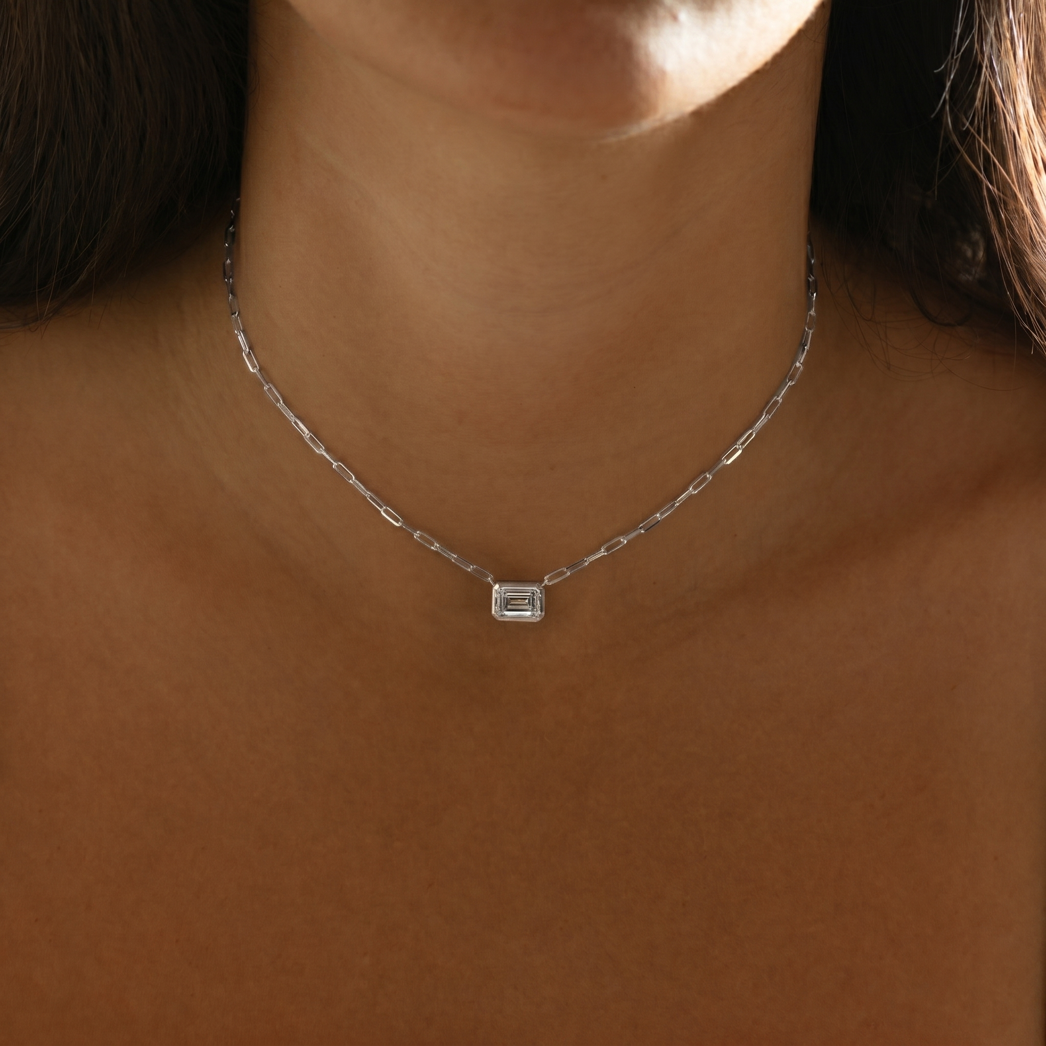 Choker Horizontal Emerald Cut Necklace