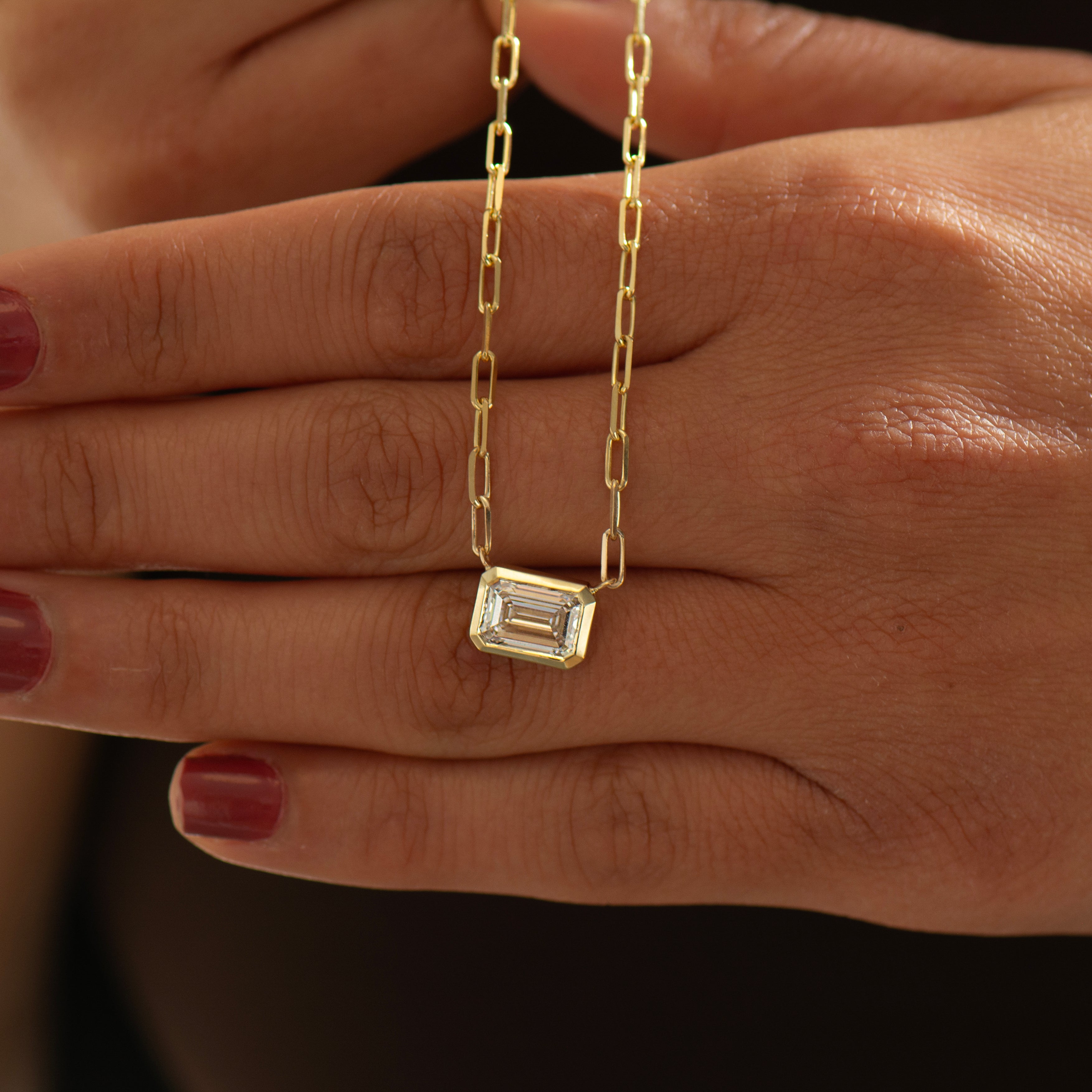 Choker Horizontal Emerald Cut Necklace