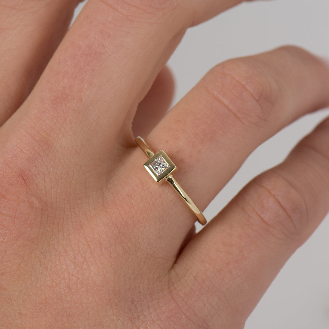 Flat Squared Bezel Ring
