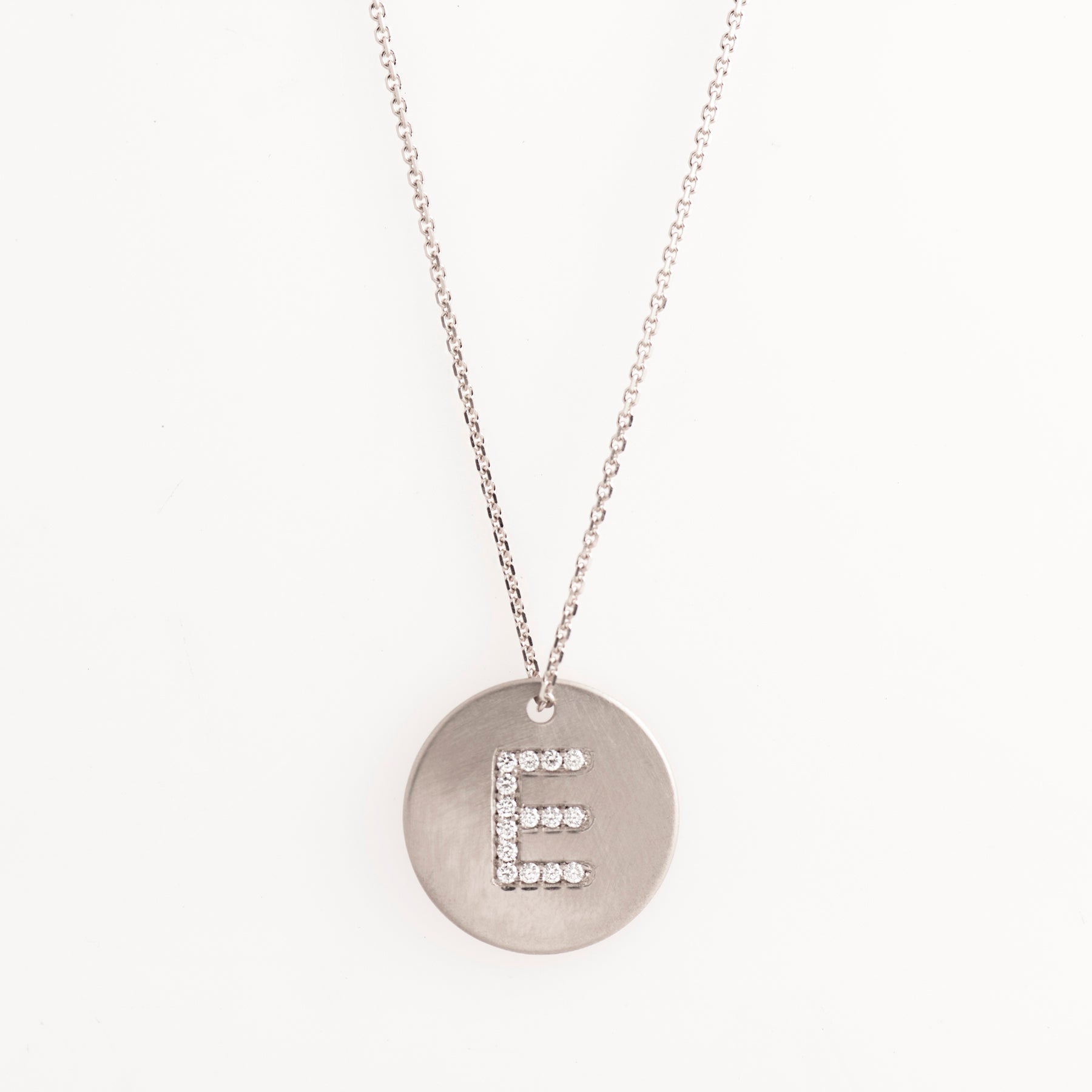 Medium Coin Letter Diamond Necklace