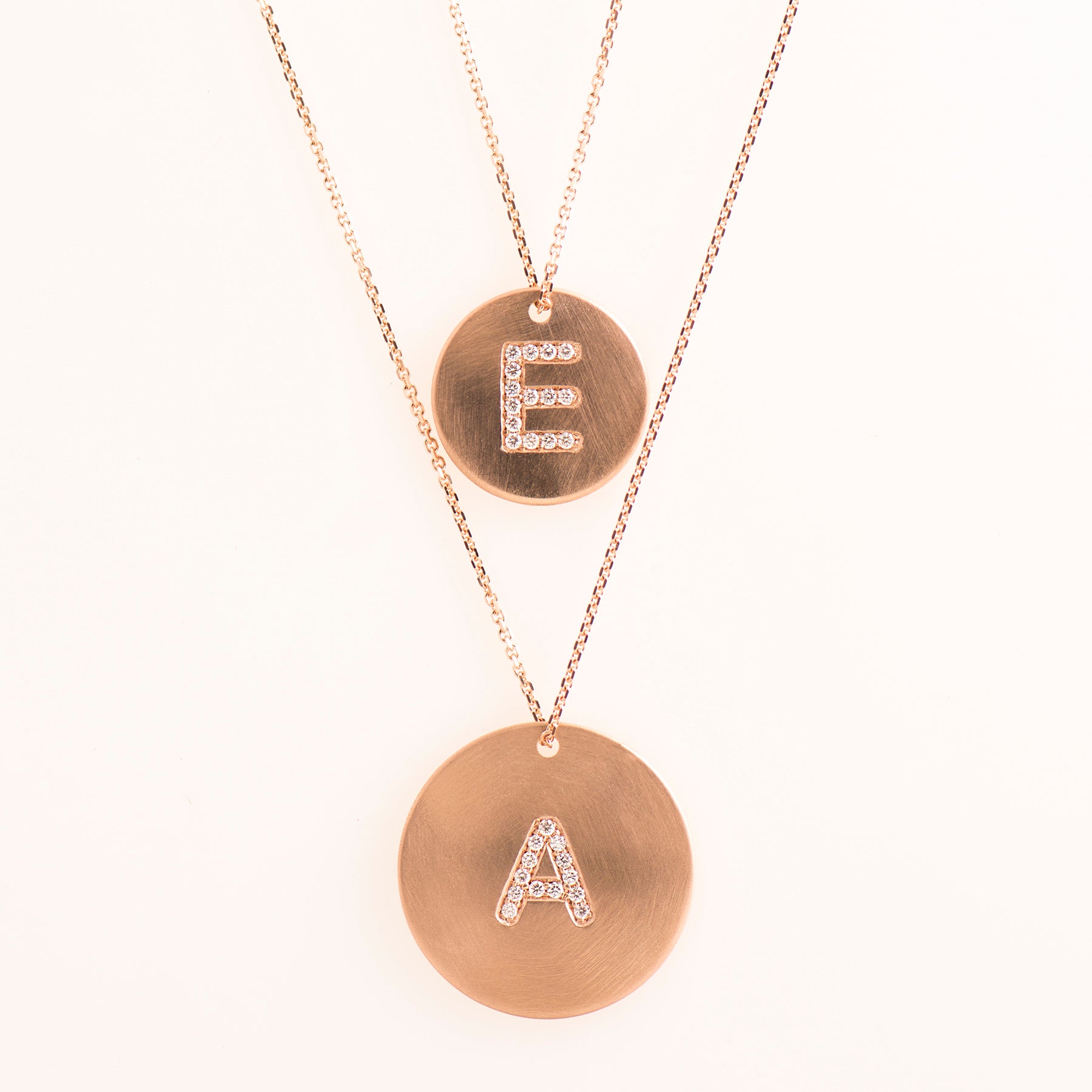 Medium Coin Letter Diamond Necklace