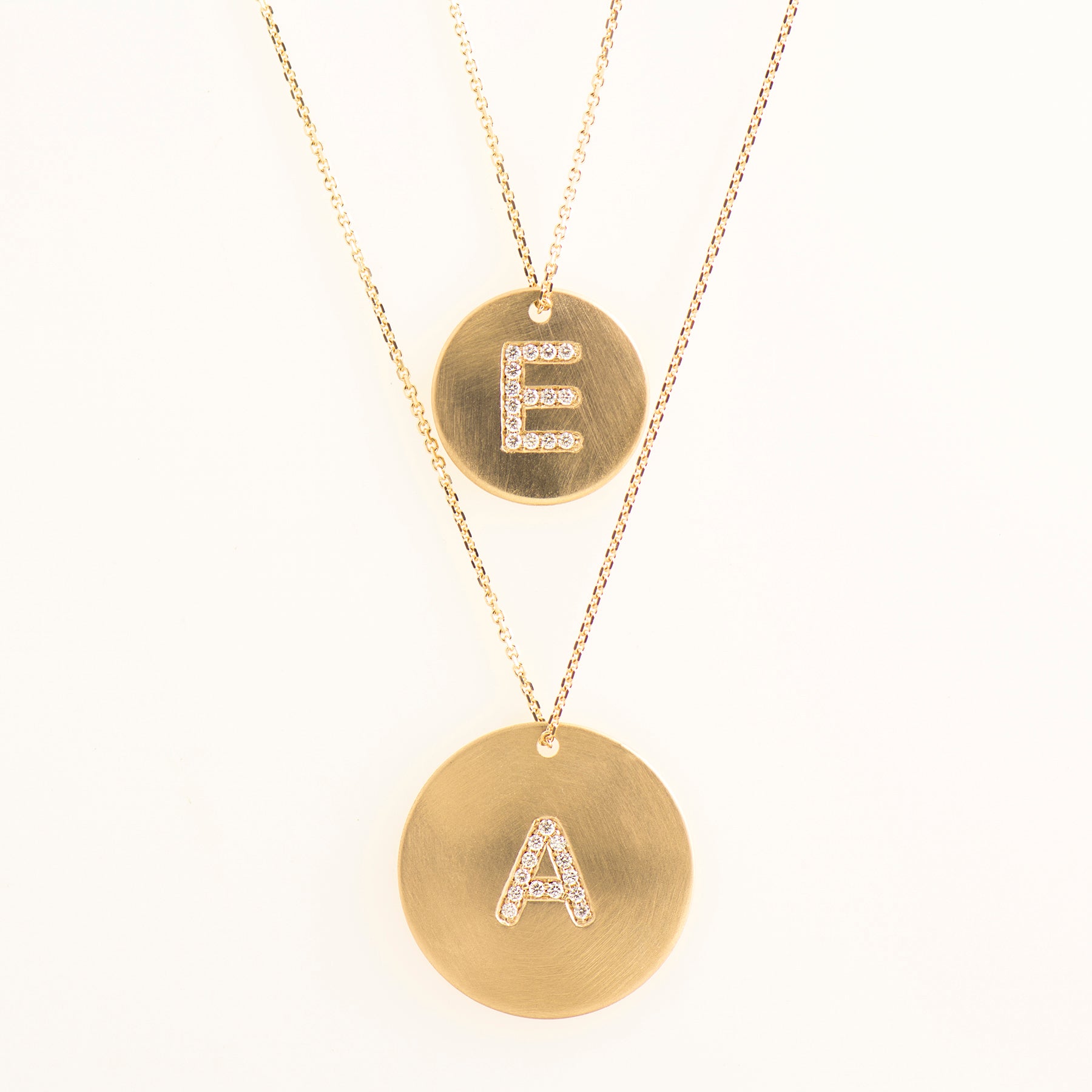 Medium Coin Letter Diamond Necklace