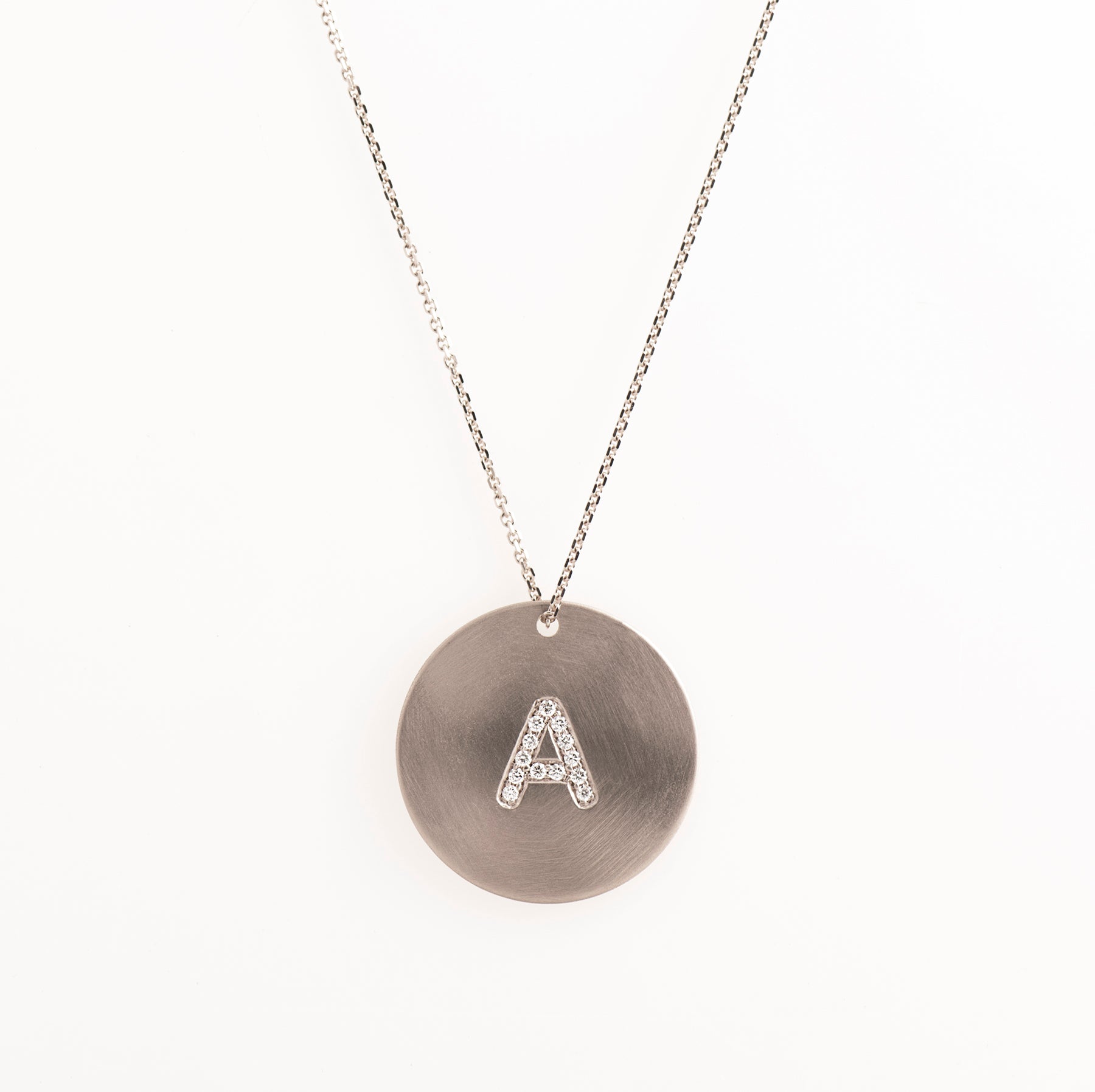 Large Coin Letter Diamond Necklace