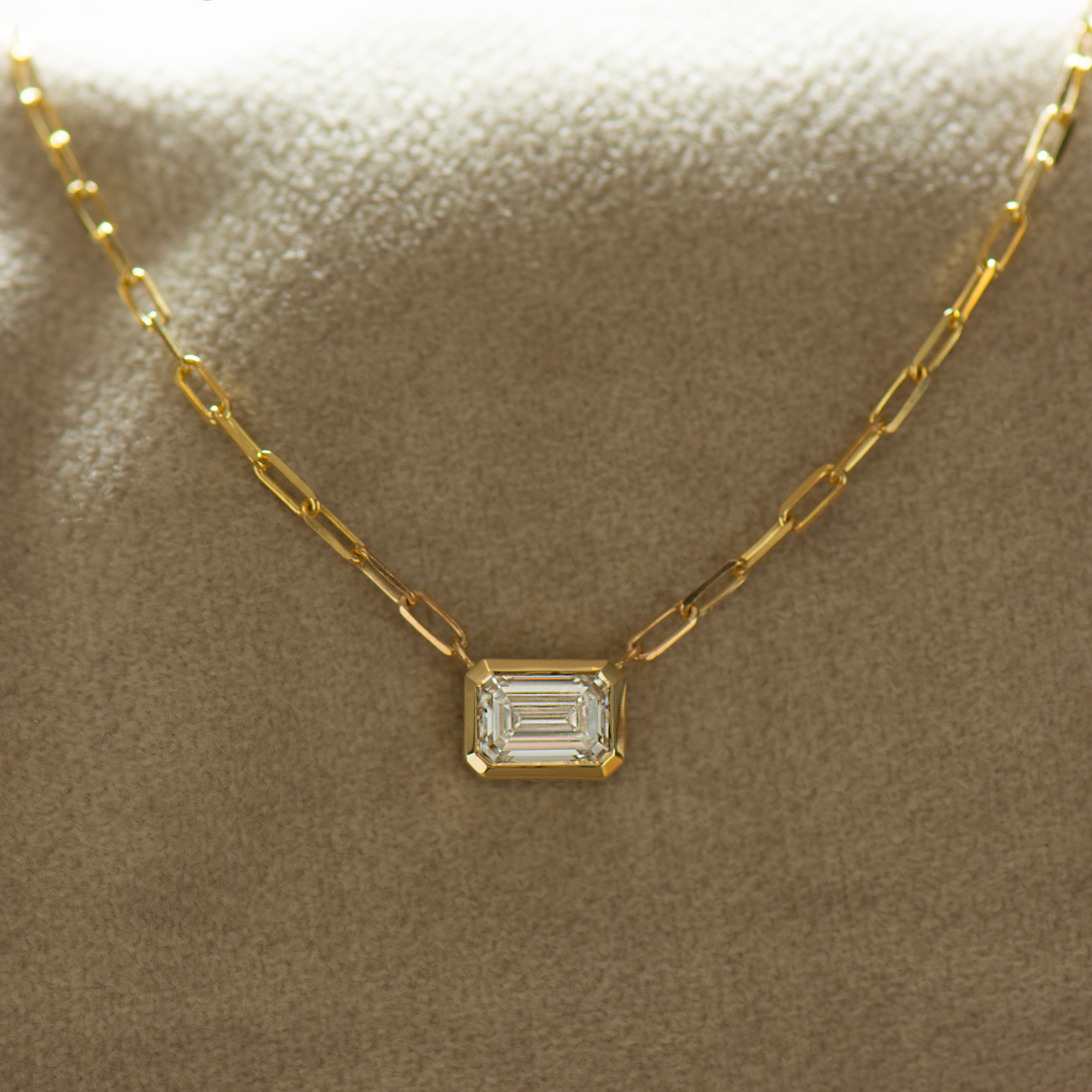 Choker Horizontal Emerald Cut Necklace