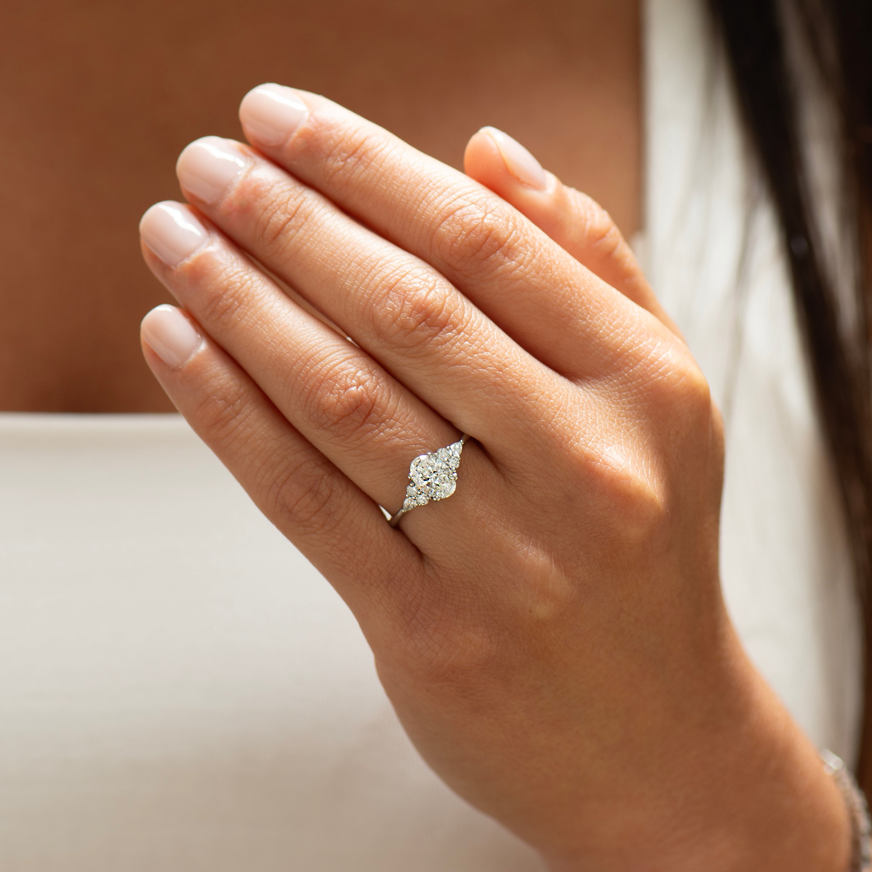 Oval Diamond Cluster Ring