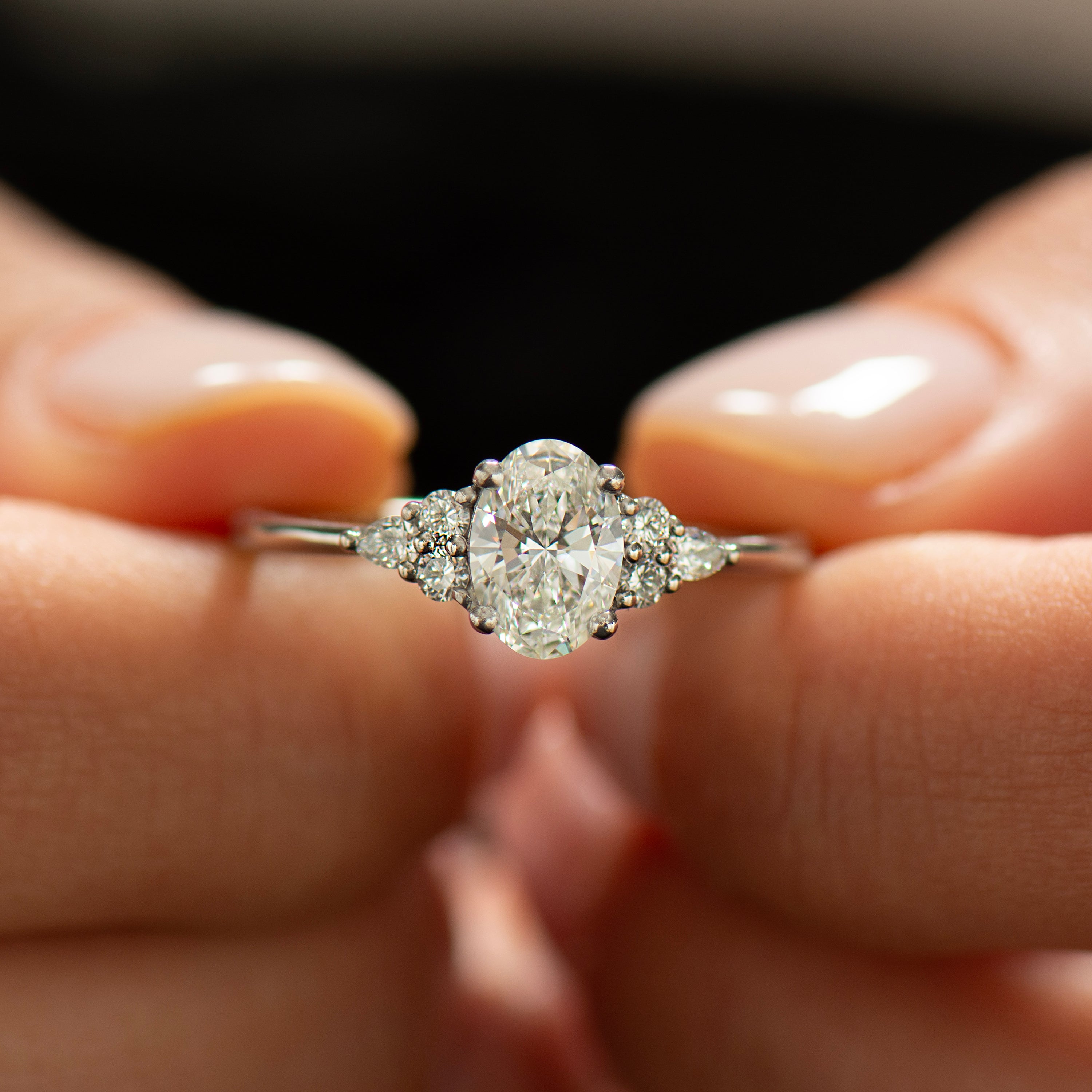 Oval Diamond Cluster Ring