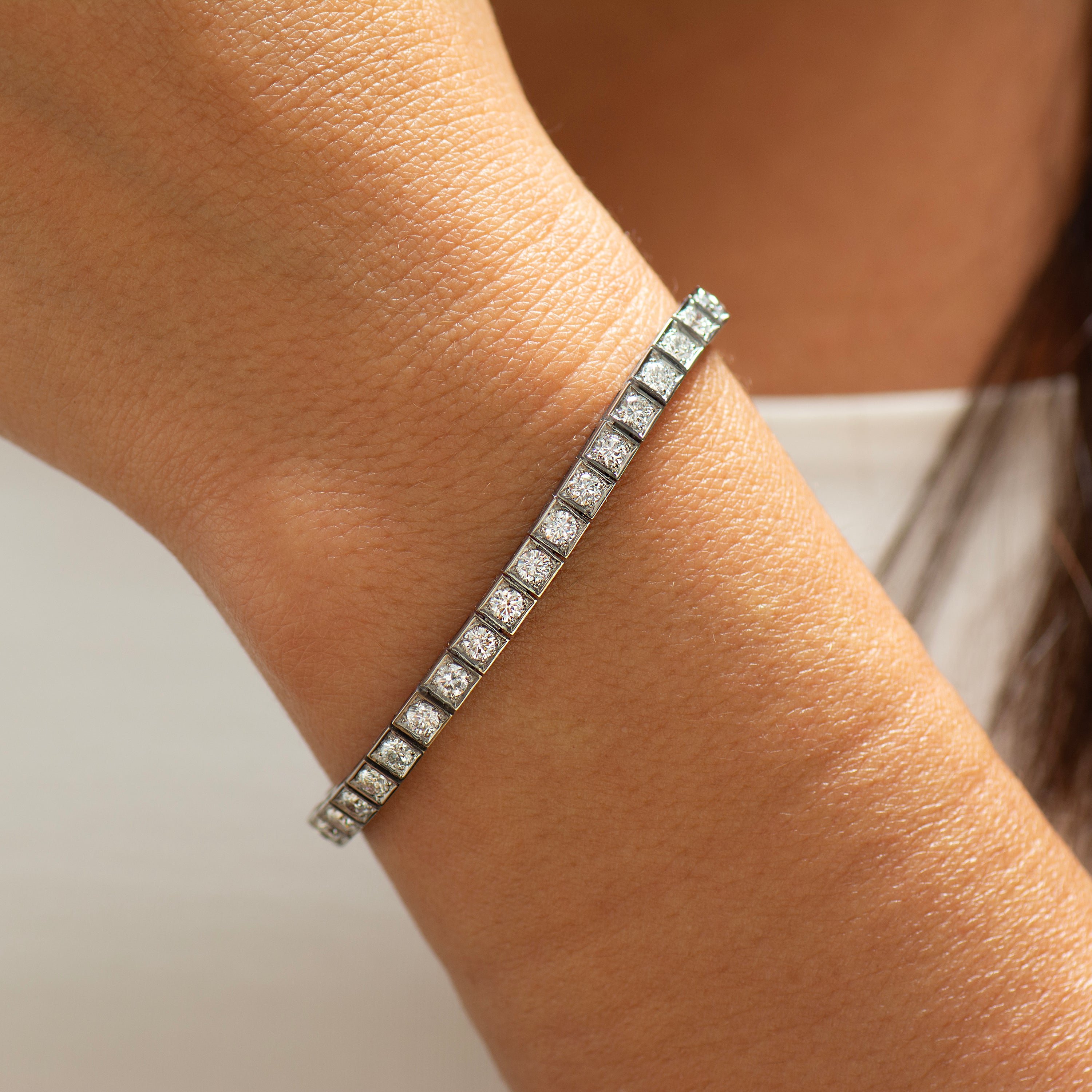 Lab Diamond Chocolate Tennis Bracelet