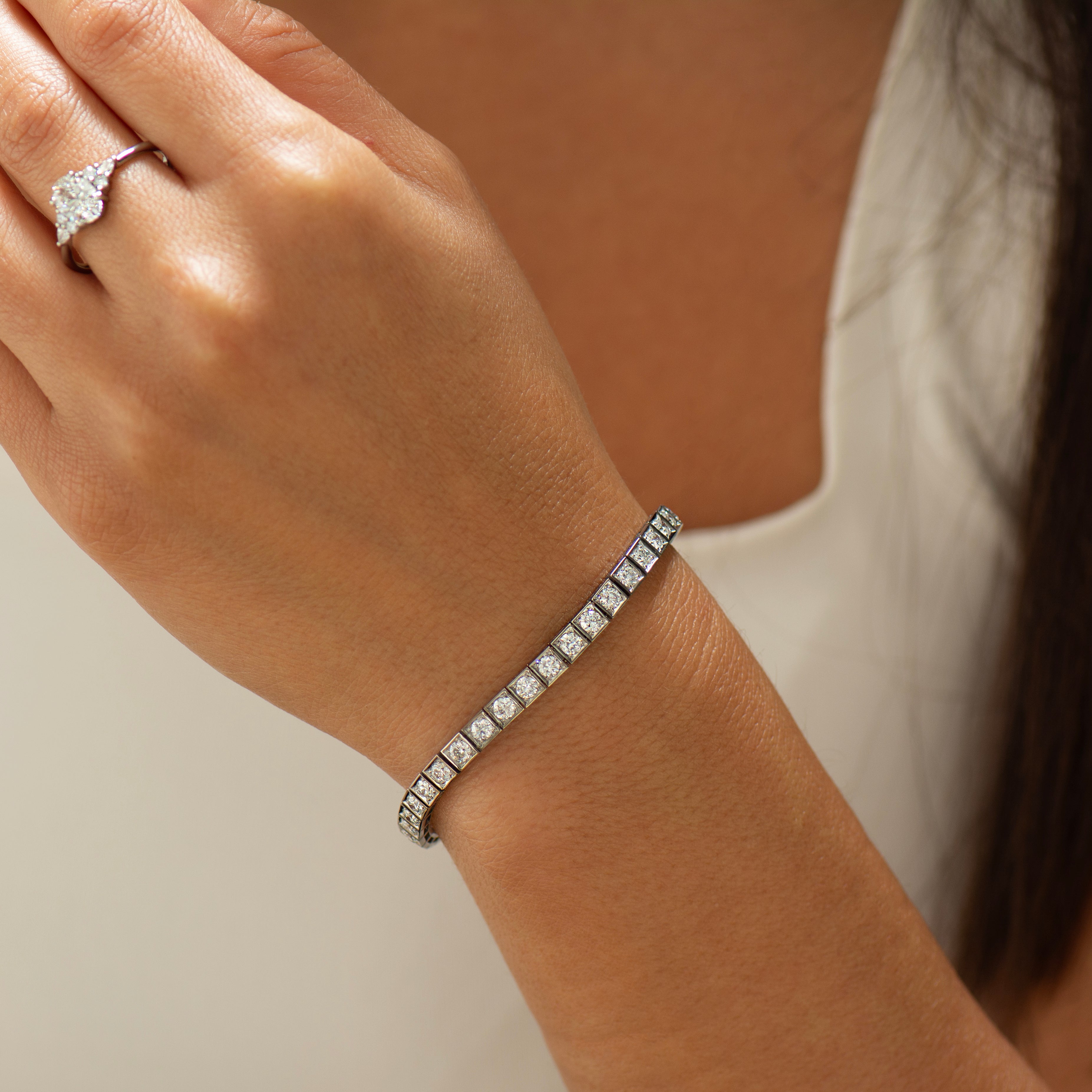 Lab Diamond Chocolate Tennis Bracelet